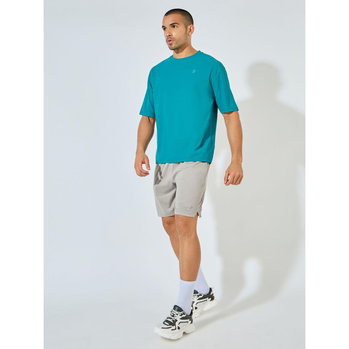 Styli Active Micro Pique Knit Oversized T-Shirt with Reflective Logo-men-clothing-sportswearandactivewear-tshirtsandpolos-image-2