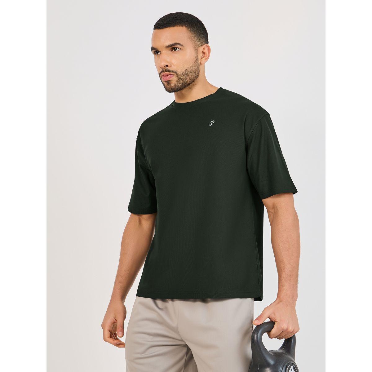 Styli Active Micro Pique Knit Oversized T-Shirt with Reflective Logo-men-clothing-sportswearandactivewear-tshirtsandpolos-image-1