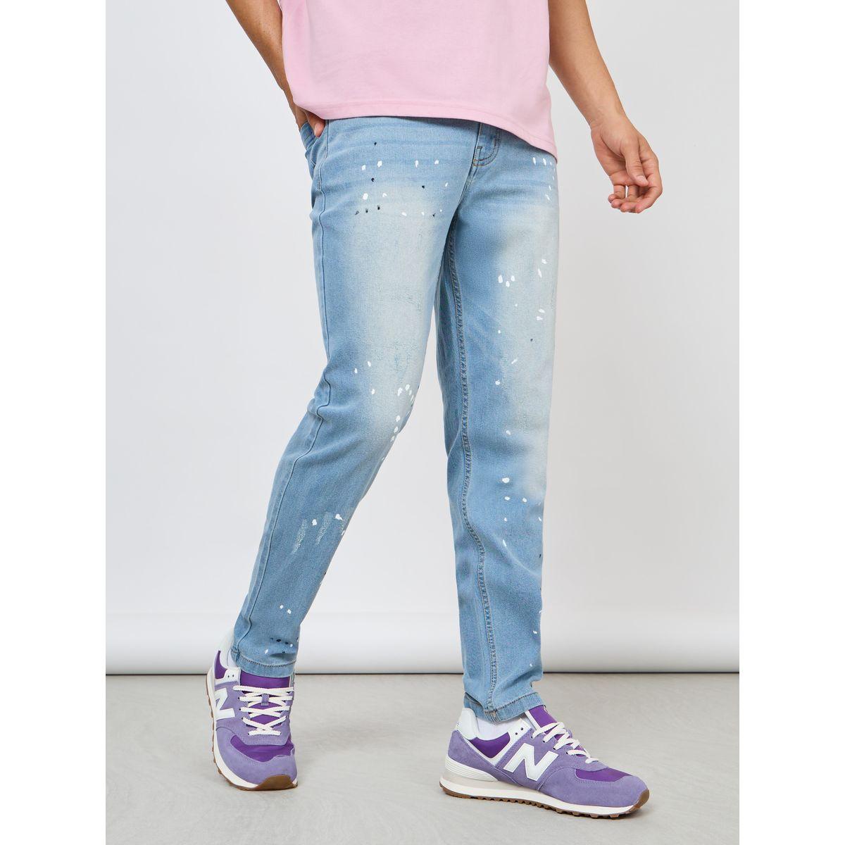 Styli Splatter Painted Slim Fit Knit Jeans-men-clothing-bottoms-jeans-image-1