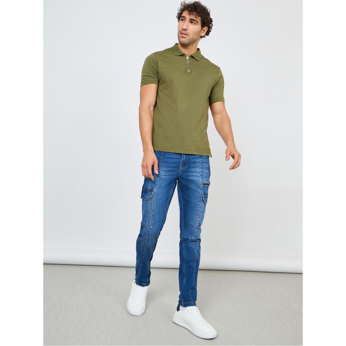 Styli Slim Fit Cargo Jeans with Panel Detail-men-clothing-bottoms-jeans-image-2