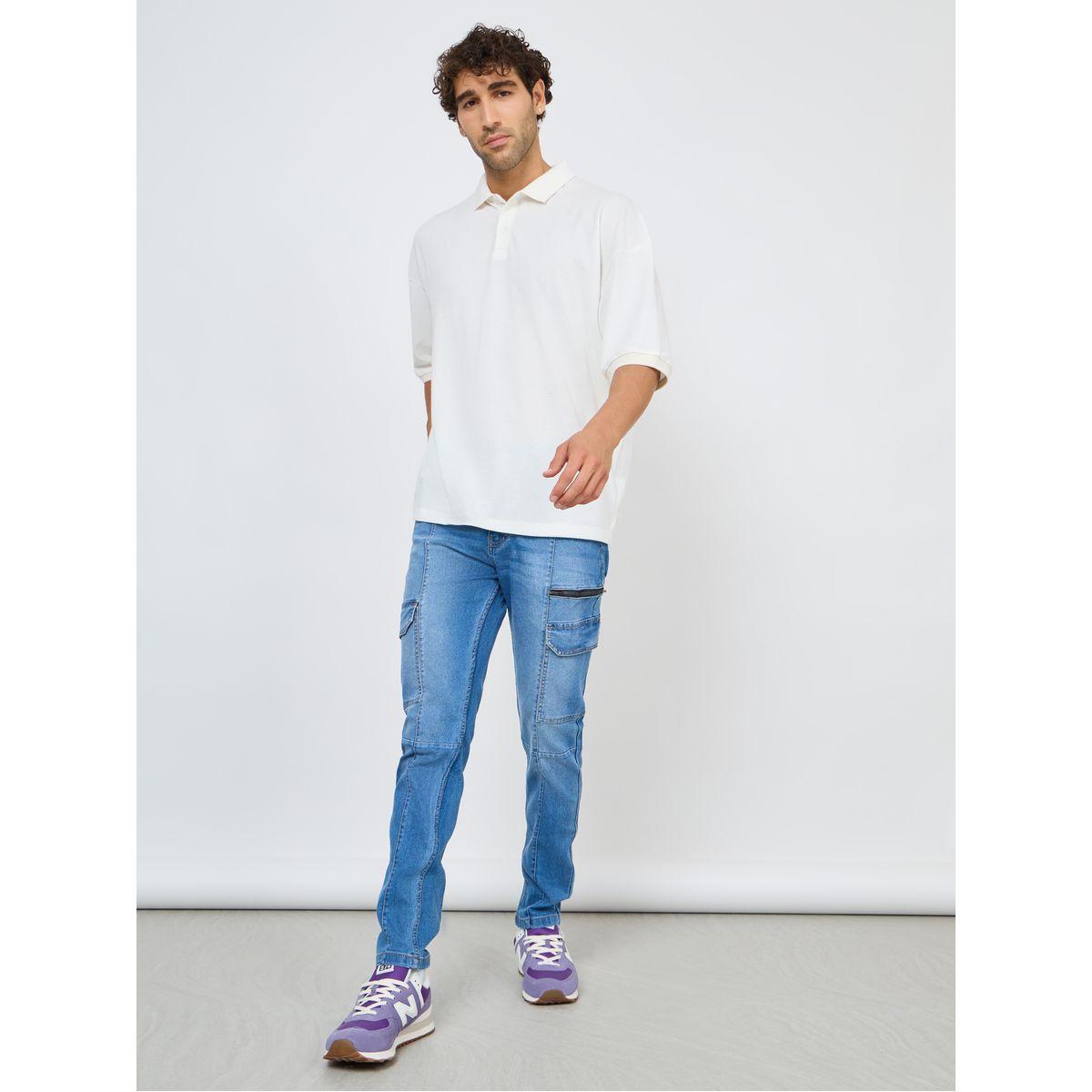 Styli Slim Fit Cargo Jeans with Panel Detail-men-clothing-bottoms-jeans-image-2