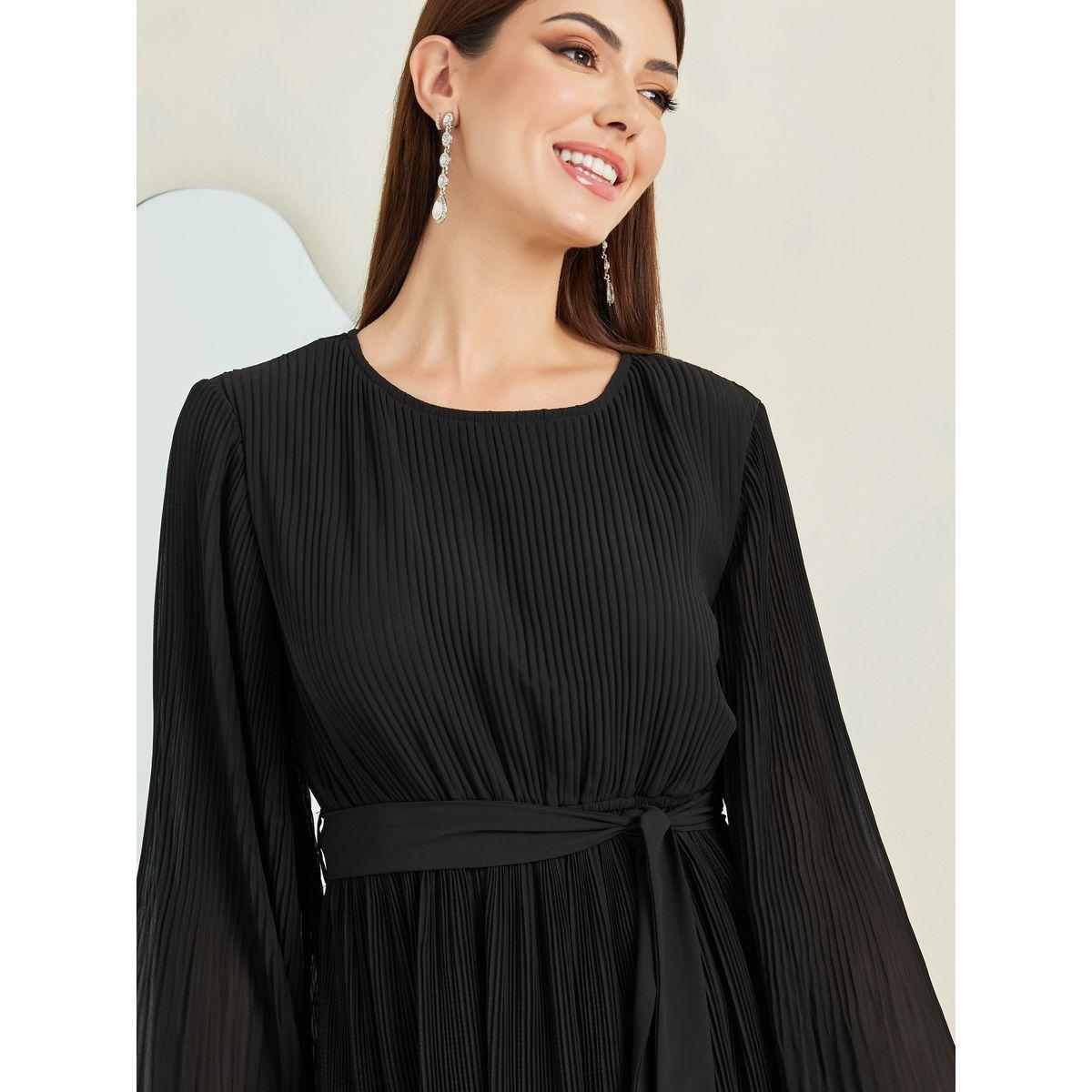 فستان ميدي بأكمام فلوس-women-clothing-dresses-image-4