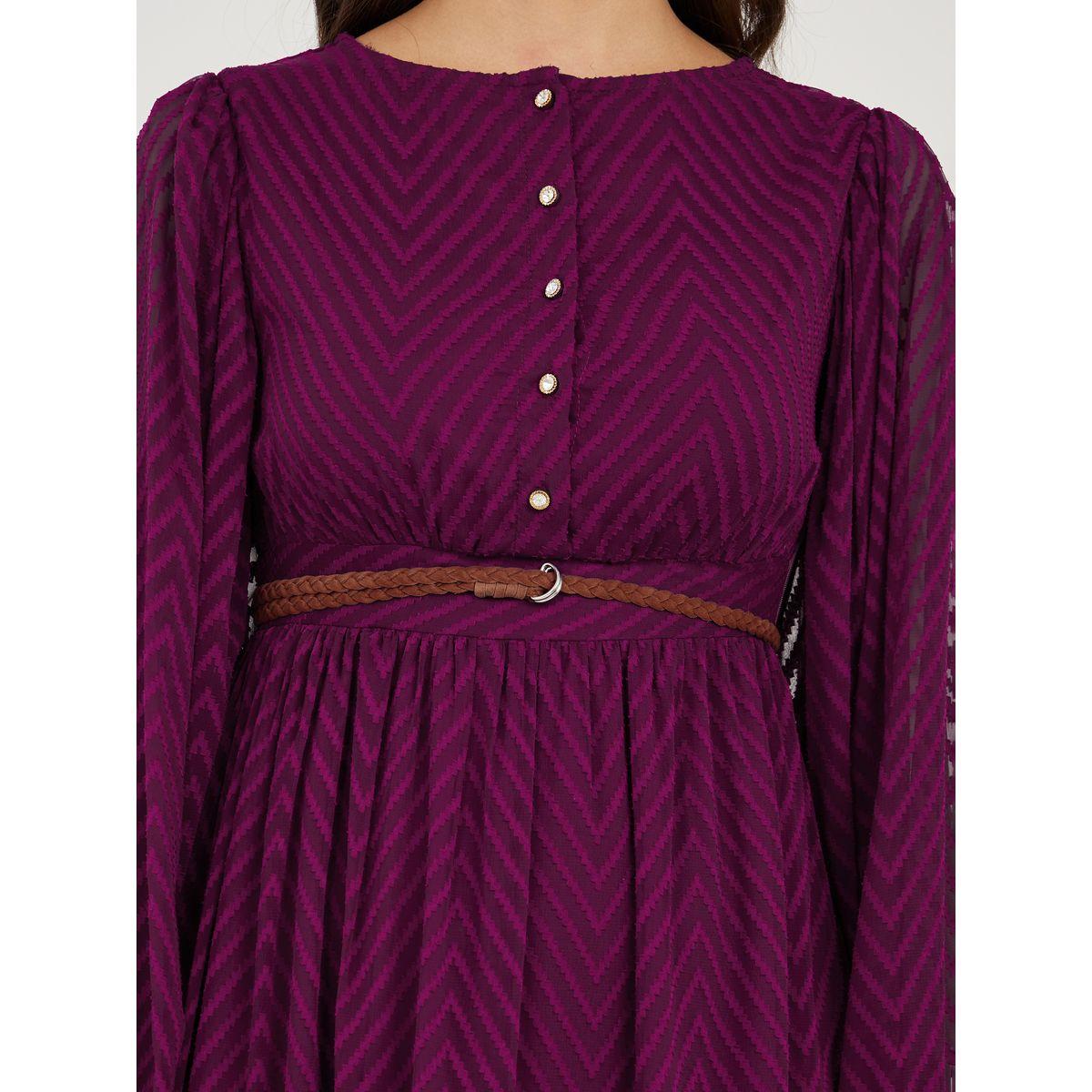Styli Sheer Volume Sleeve Self Design Maxi Dress-women-clothing-dresses-image-3