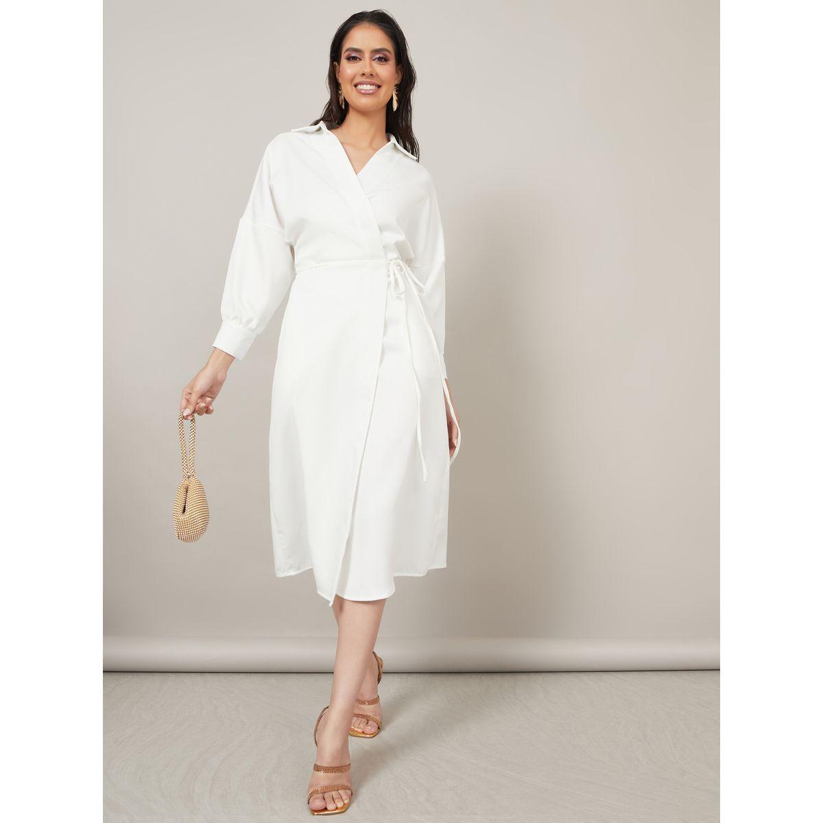 Styli Drop Shoulder Collared Wrap Midi Dress-women-clothing-dresses-image-2