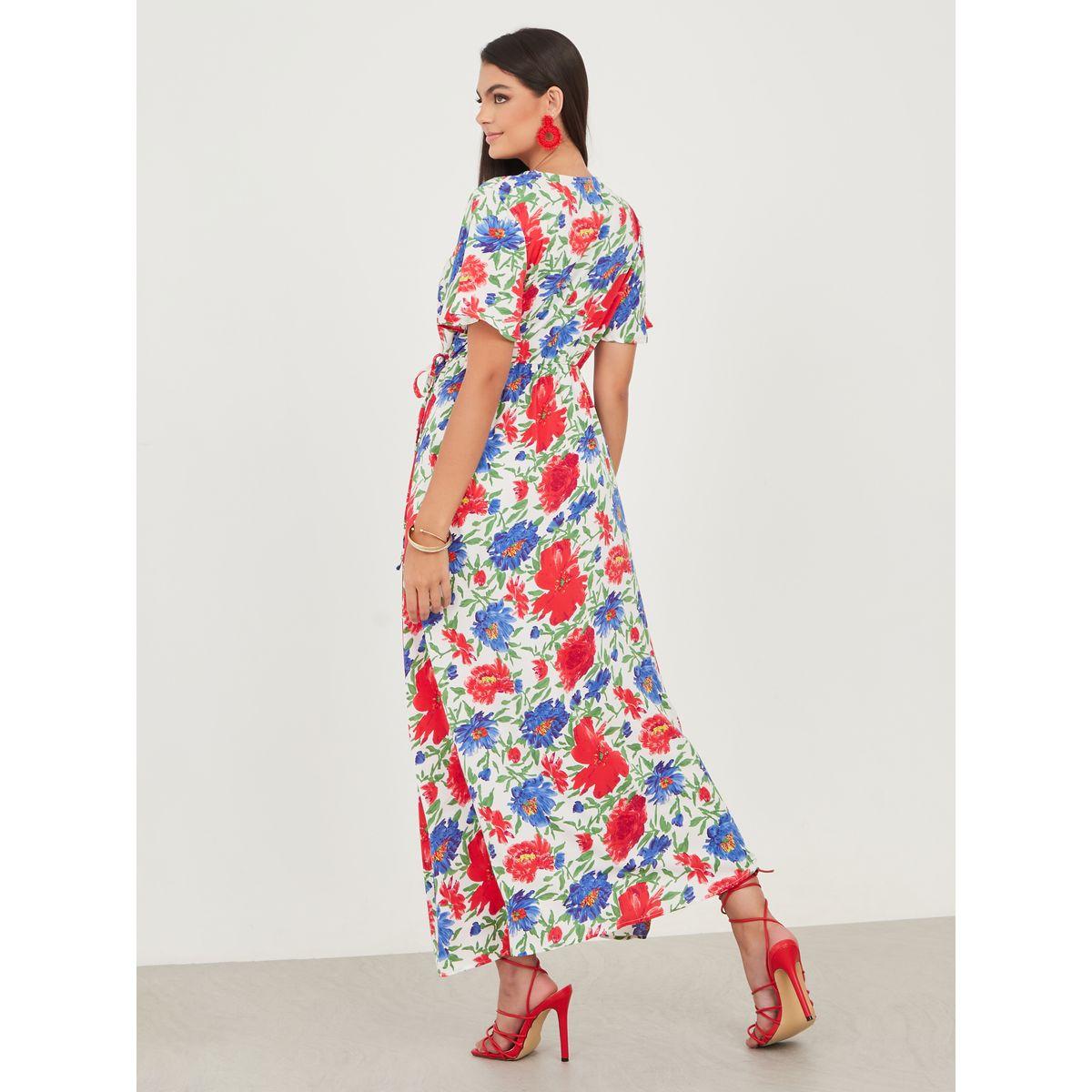 فستان طويل بنمط لف وكشكش-women-clothing-dresses-image-4