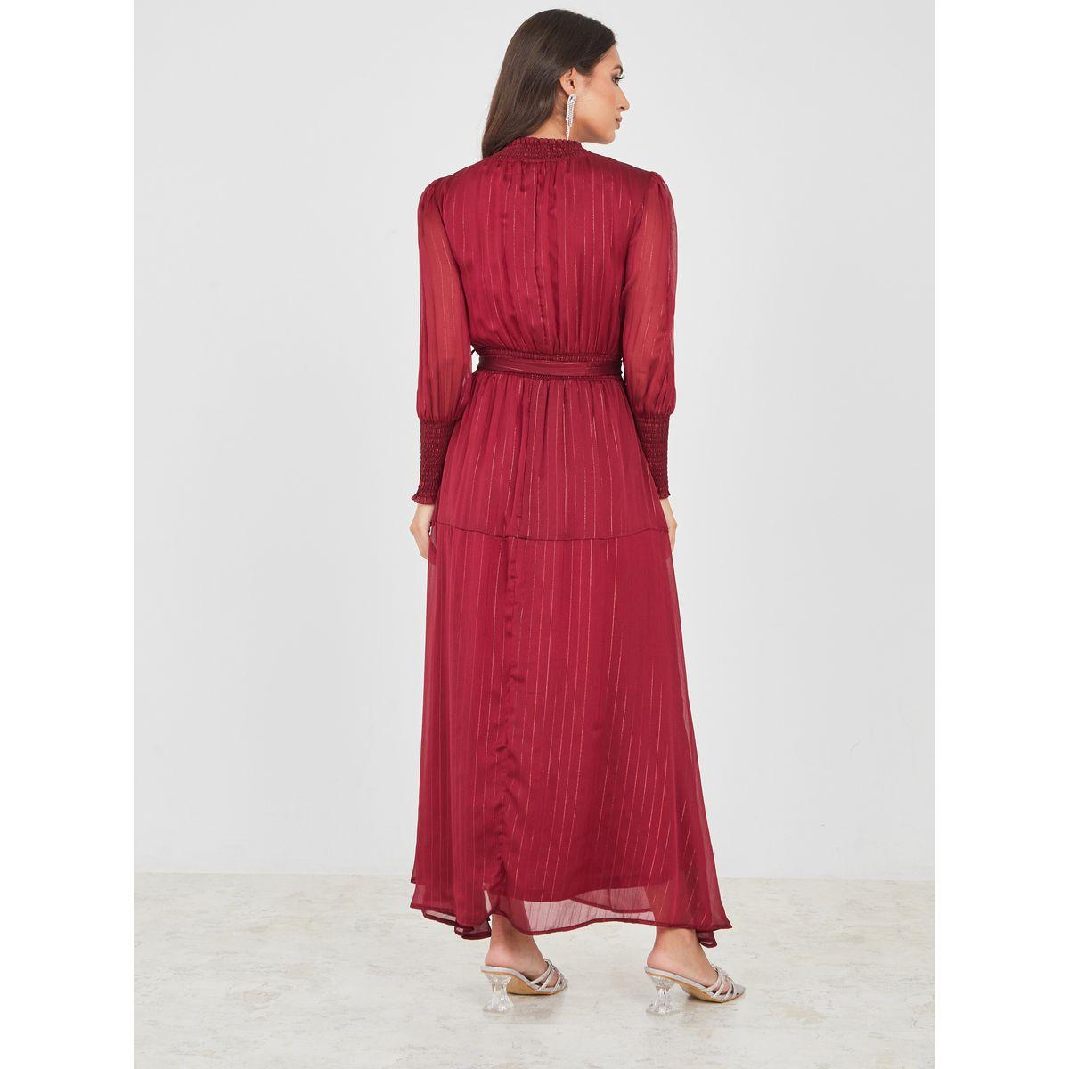 فستان طويل مخطط بنسيج اللوريكس-women-clothing-dresses-image-4