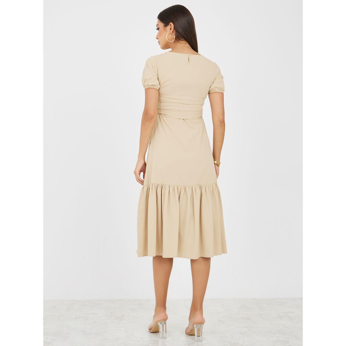 فستان ميدي سادة بربطة خصر-women-clothing-dresses-image-4