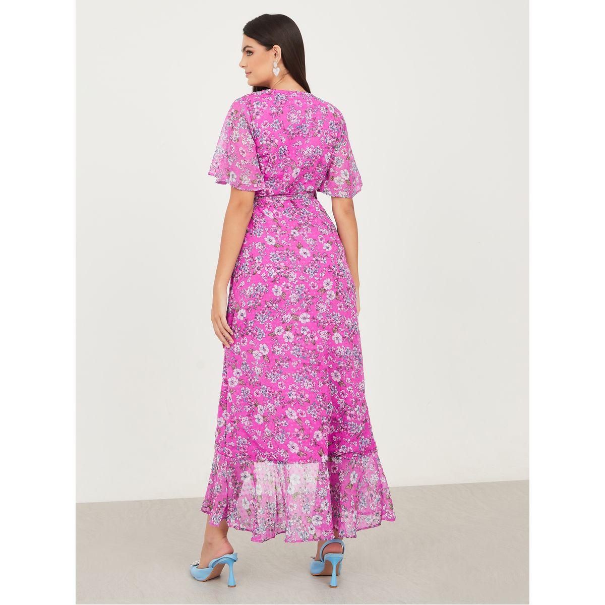 Styli Ruffle Hem Floral Print Wrap Midi Dress-women-clothing-dresses-image-4