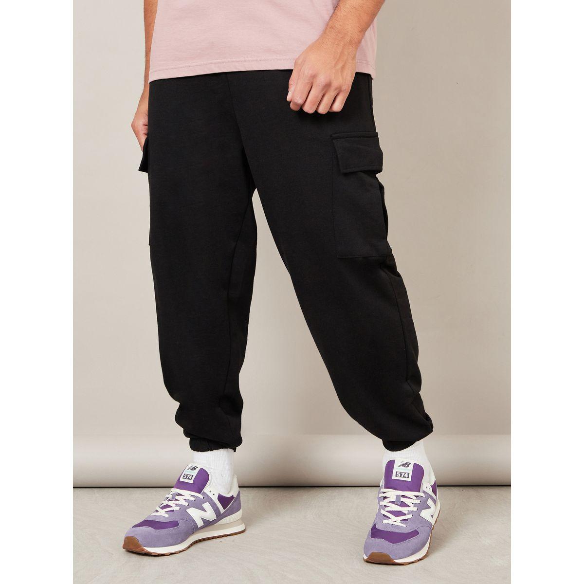 Styli Oversized Fit Cargo Joggers with Elasticated Hem-men-clothing-bottoms-joggers-image-1