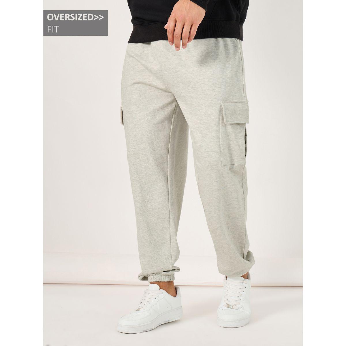 Styli Oversized Fit Cargo Joggers with Elasticated Hem-men-clothing-bottoms-joggers-image-1