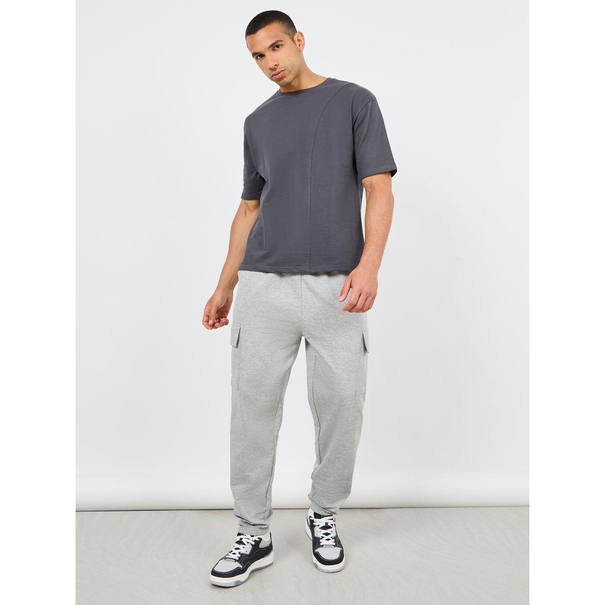 Styli Oversized Melange Cargo Cuff Jogger-men-clothing-bottoms-joggers-image-2