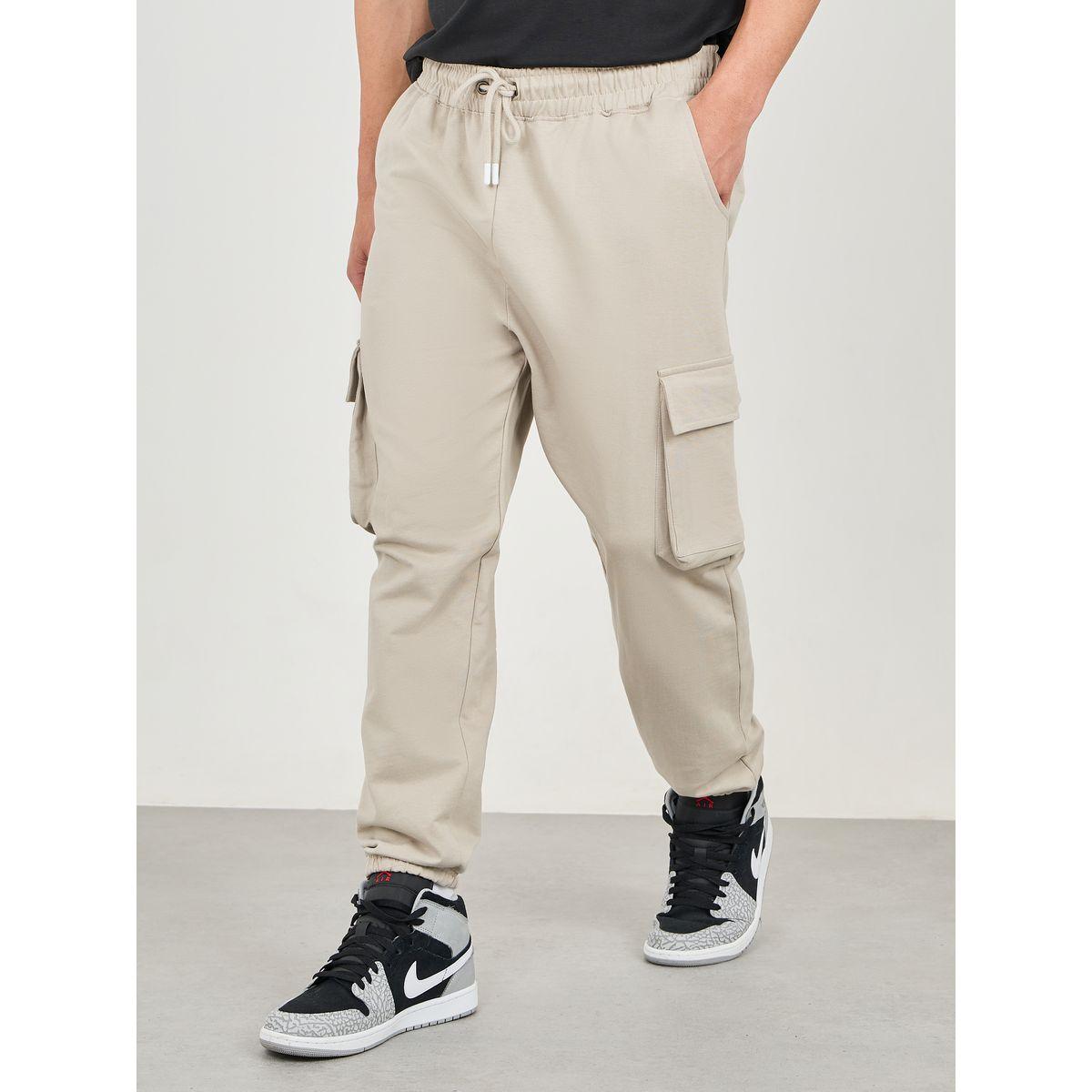 Styli Oversized Fit Cargo Joggers with Elasticated Hem-men-clothing-bottoms-joggers-image-1