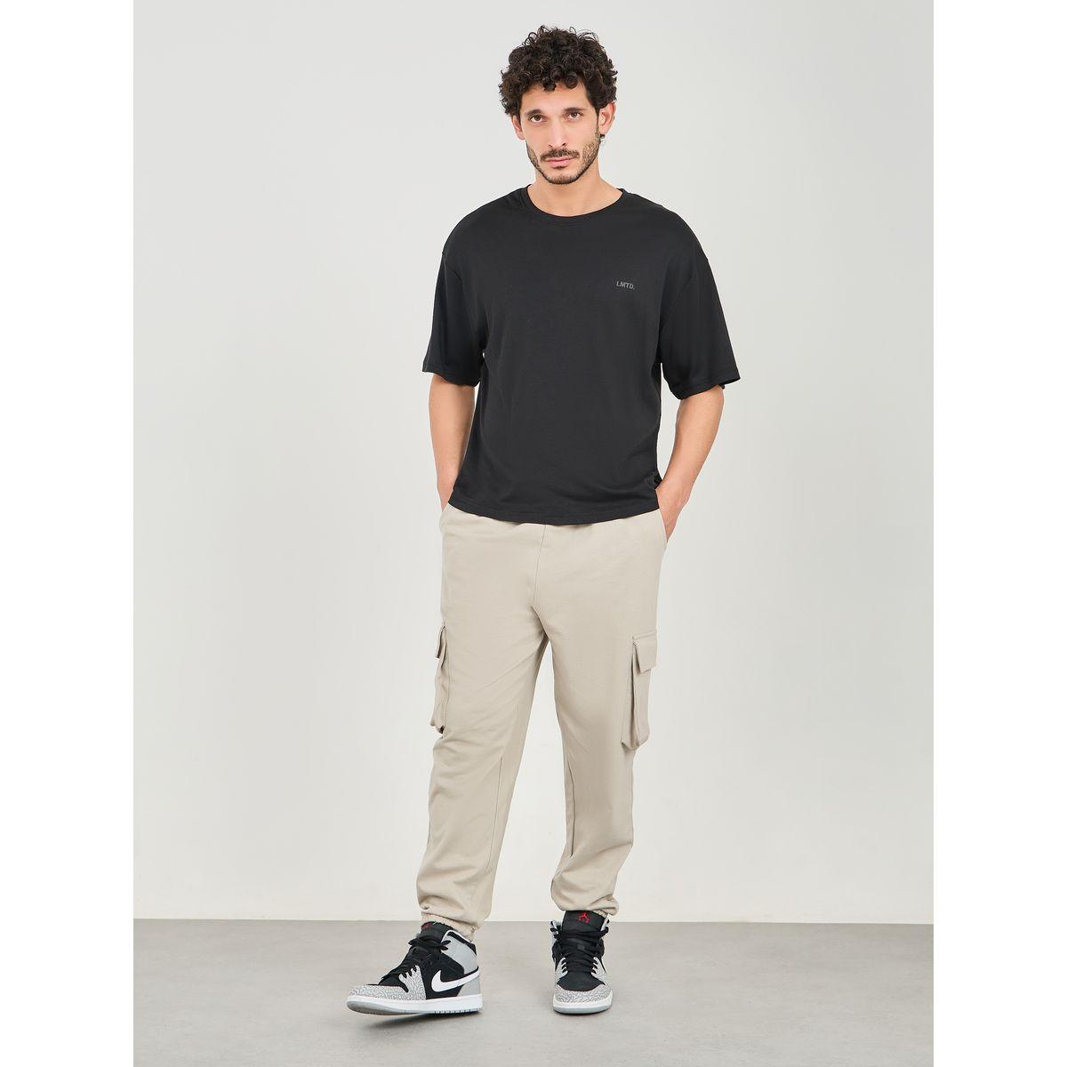 Styli Oversized Fit Cargo Joggers with Elasticated Hem-men-clothing-bottoms-joggers-image-2