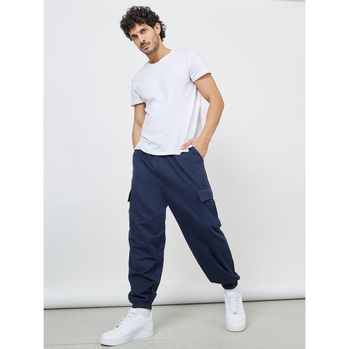 Styli Oversized Fit Cargo Joggers with Elasticated Hem-men-clothing-bottoms-joggers-image-3