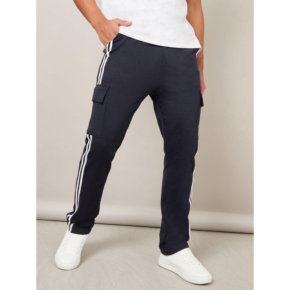 Styli Open Hem Cargo Joggers with Side Tape-men-clothing-bottoms-joggers-image-1