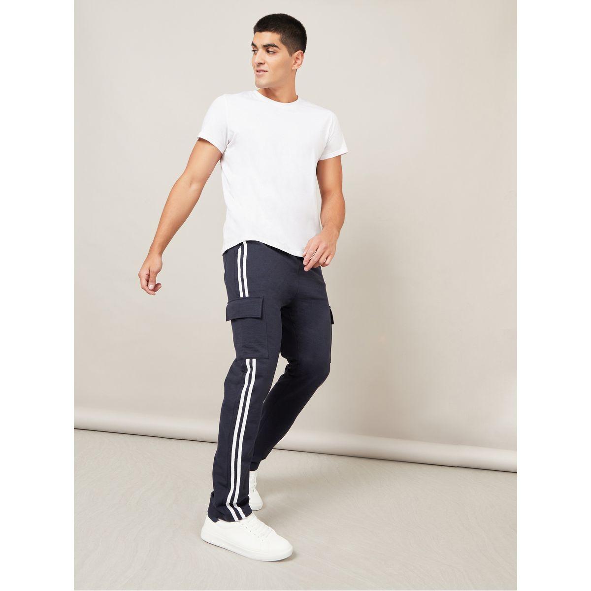 Styli Open Hem Cargo Joggers with Side Tape-men-clothing-bottoms-joggers-image-2