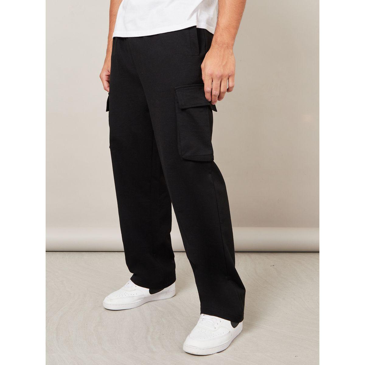 Styli Oversized Straight Leg Joggers with Cargo Pockets-men-clothing-bottoms-joggers-image-1