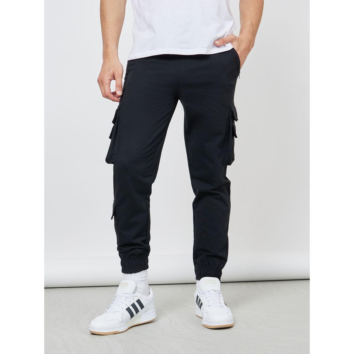 Styli Solid Cargo Jogger with Zipper Pockets-men-clothing-bottoms-joggers-image-2