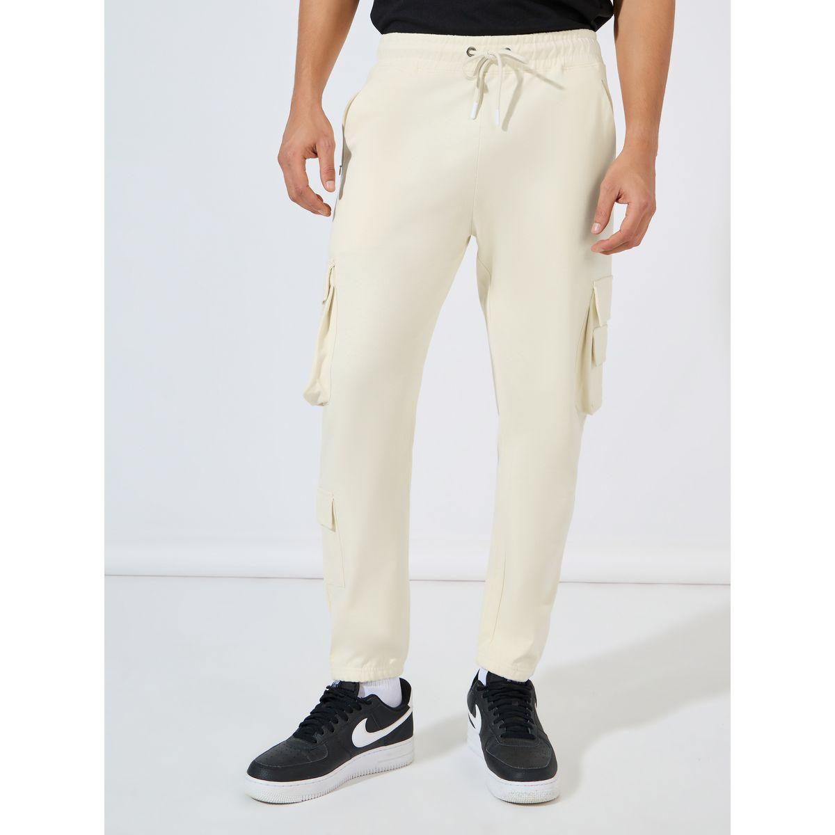 Styli Solid Cargo Joggers with Zipper Pocket-men-clothing-bottoms-joggers-image-1