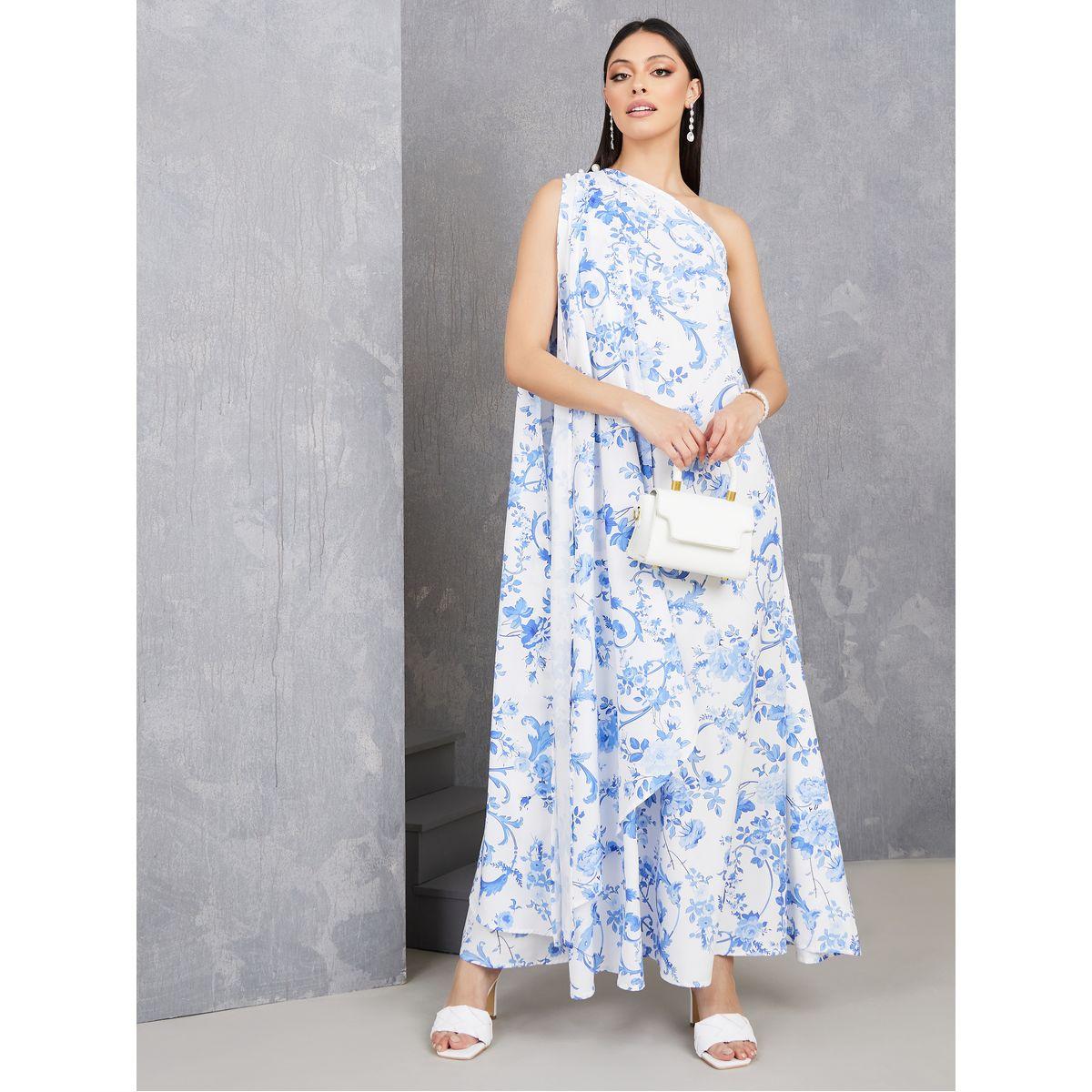 Styli One Shoulder Neck Floral Print Maxi Dress-women-clothing-dresses-image-1