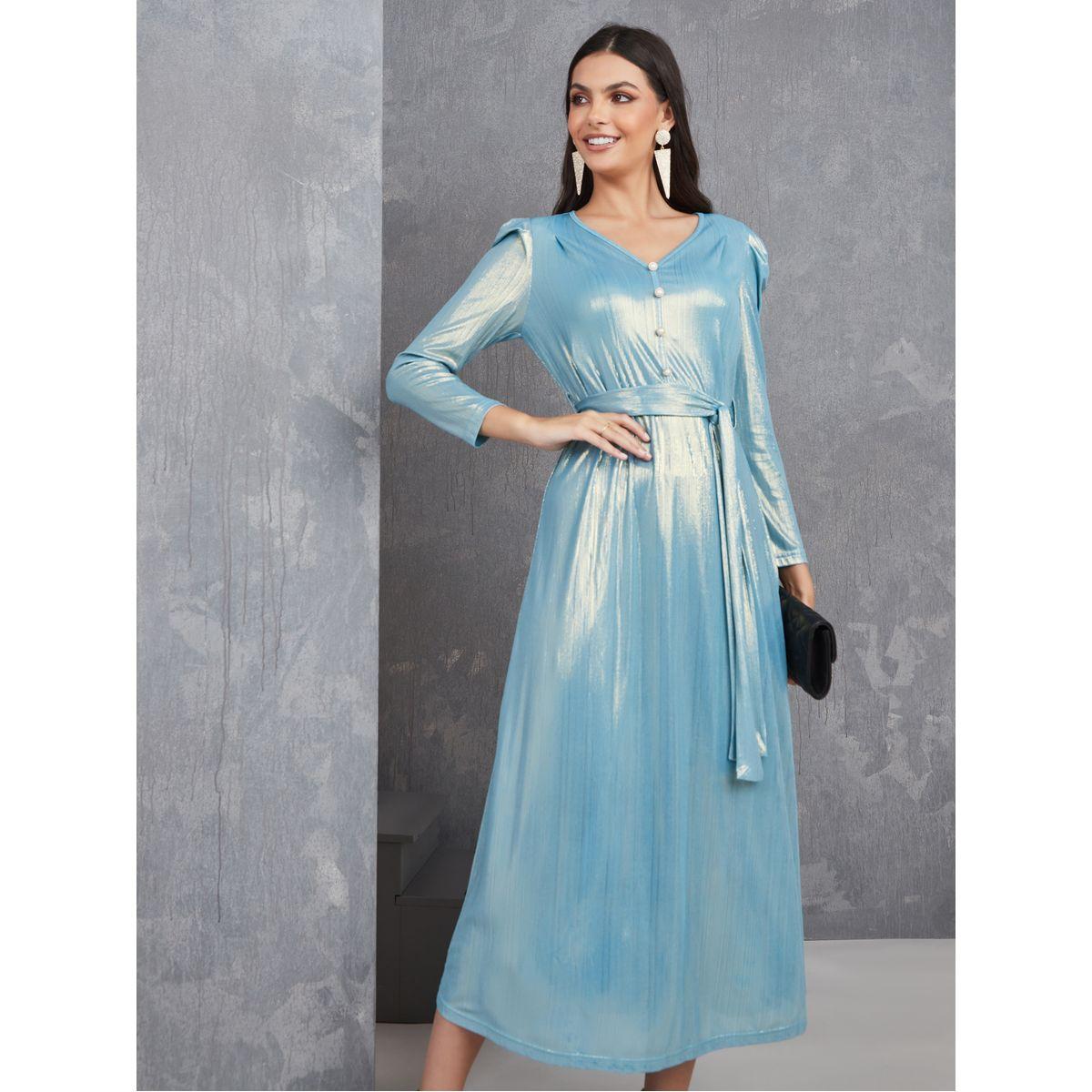 فستان ميدي سادة بأربطة-women-clothing-dresses-image-2