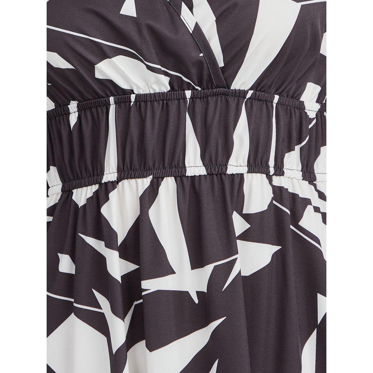 Styli Abstract Print V Neck A-Line Midi Dress-women-clothing-dresses-image-3