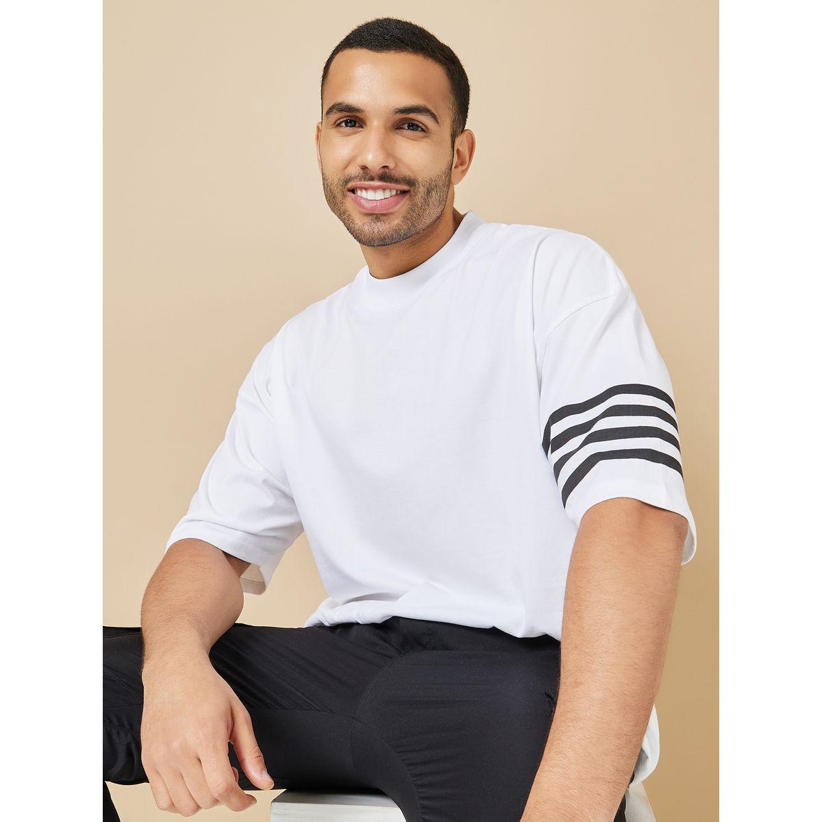 Styli Striped Sleeve Boxy Fit Compact Jersey T-Shirt-men-clothing-tshirtsandpolos-tshirts-image-1