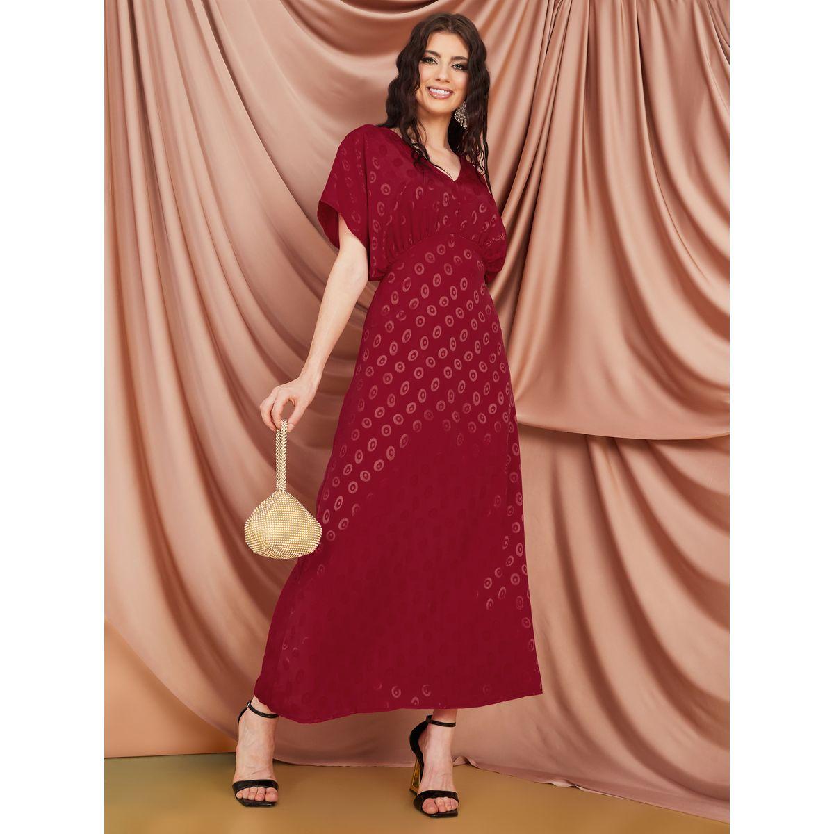 Styli Textured Jacquard Satin Maxi Dress -women-clothing-dresses-image-1
