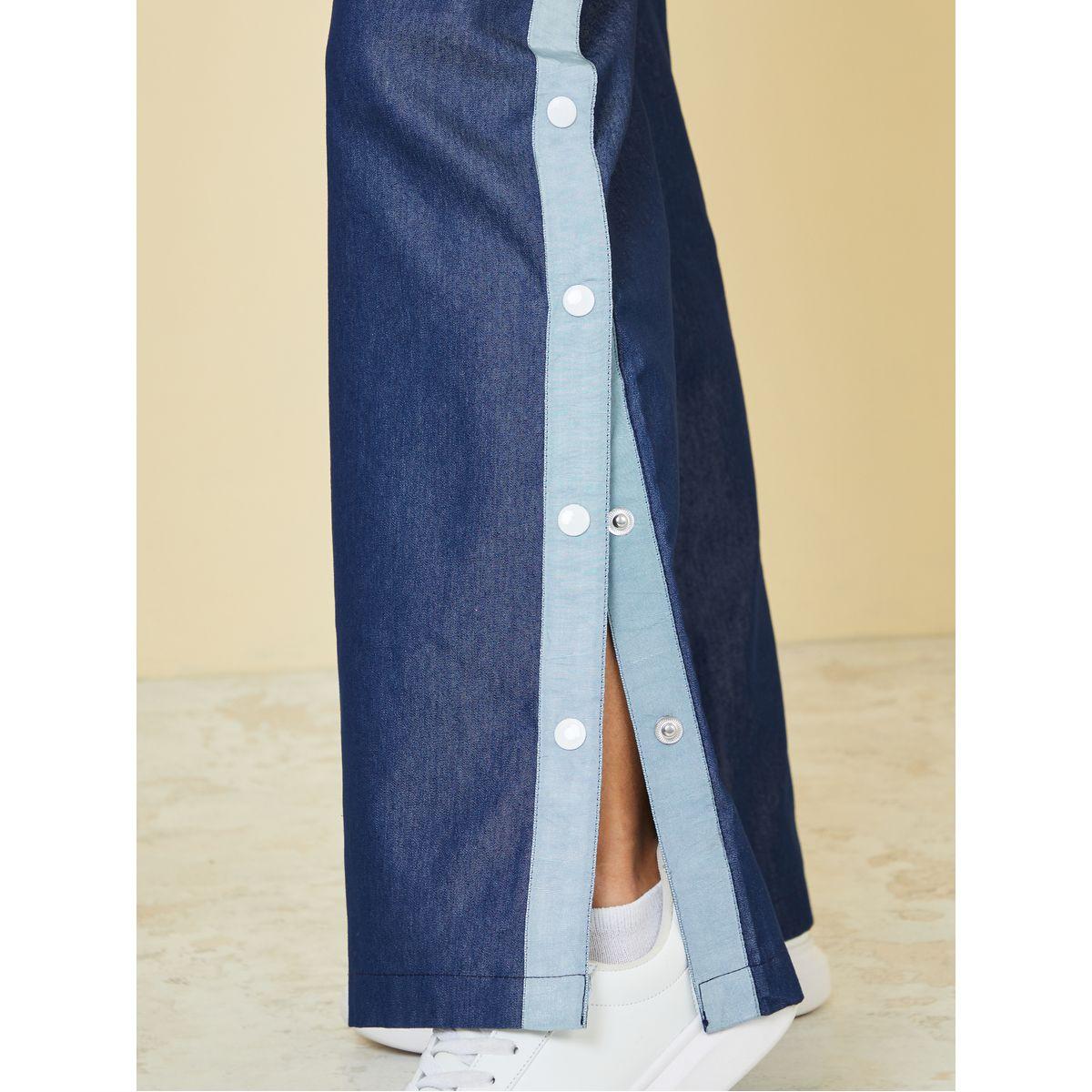 Styli Straight Pants with Side Popper Button-women-clothing-bottoms-trousers-image-3