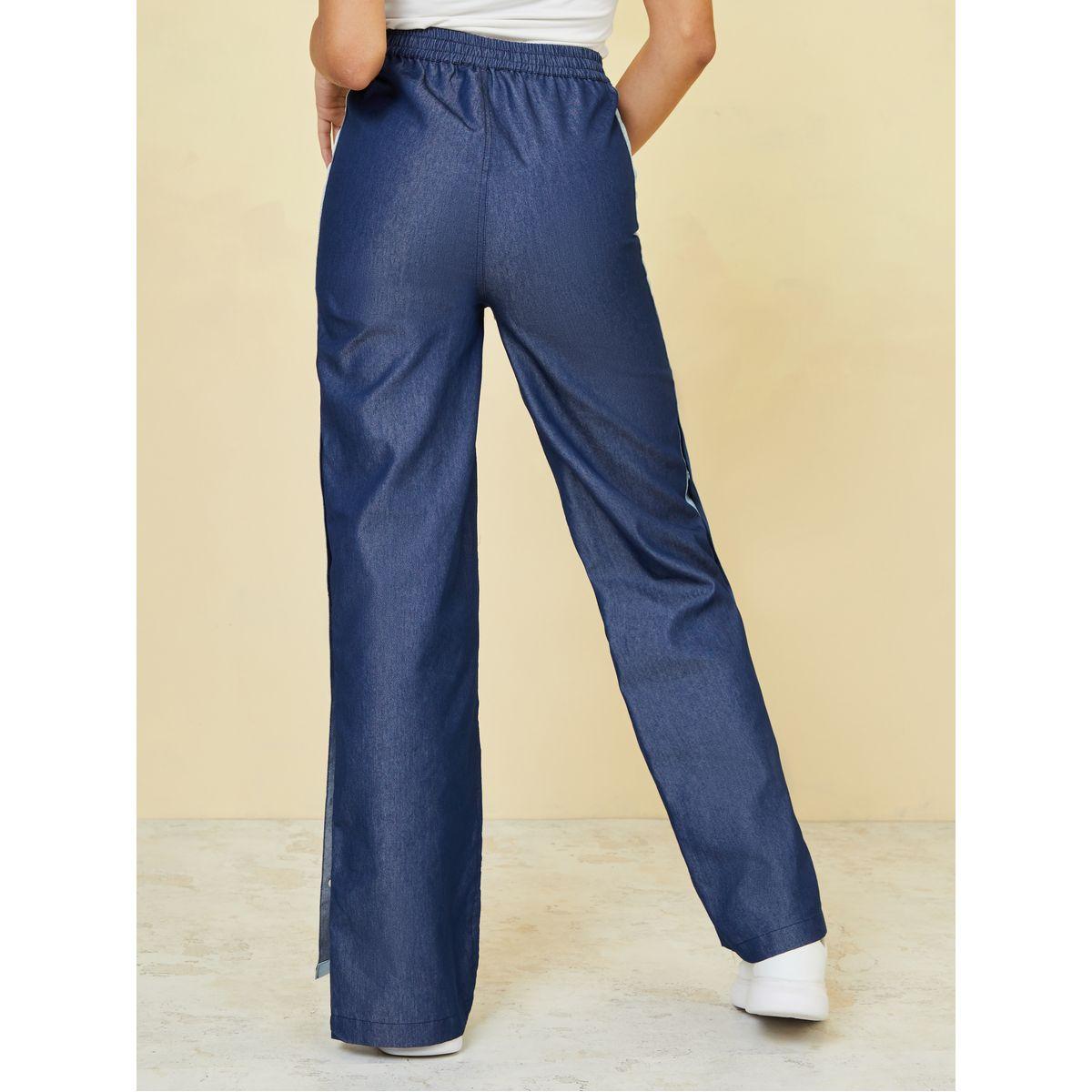 Styli Straight Pants with Side Popper Button-women-clothing-bottoms-trousers-image-4