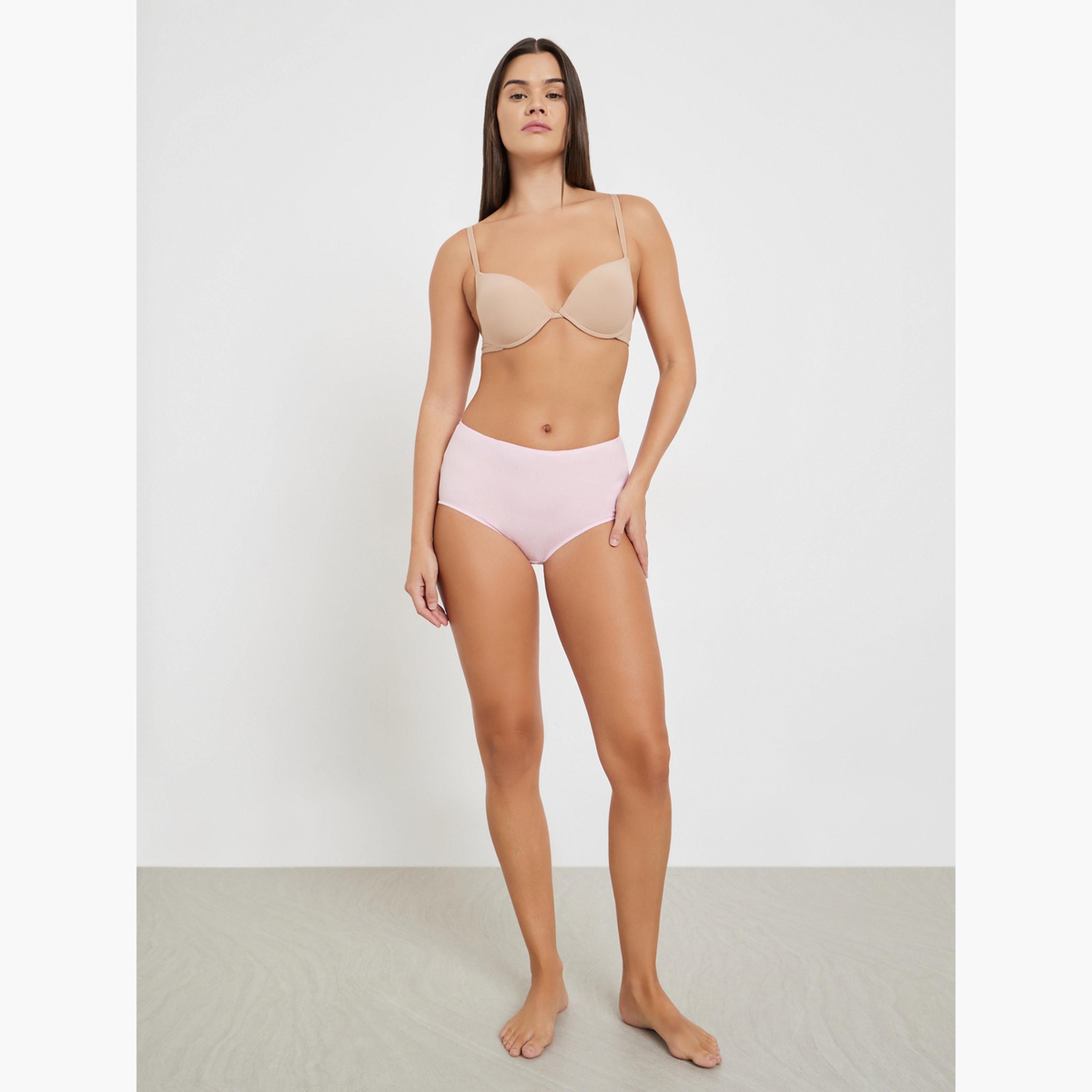 Styli Pack of 5 - Cotton Solid Full Briefs-women-clothing-lingerie-panties-image-2