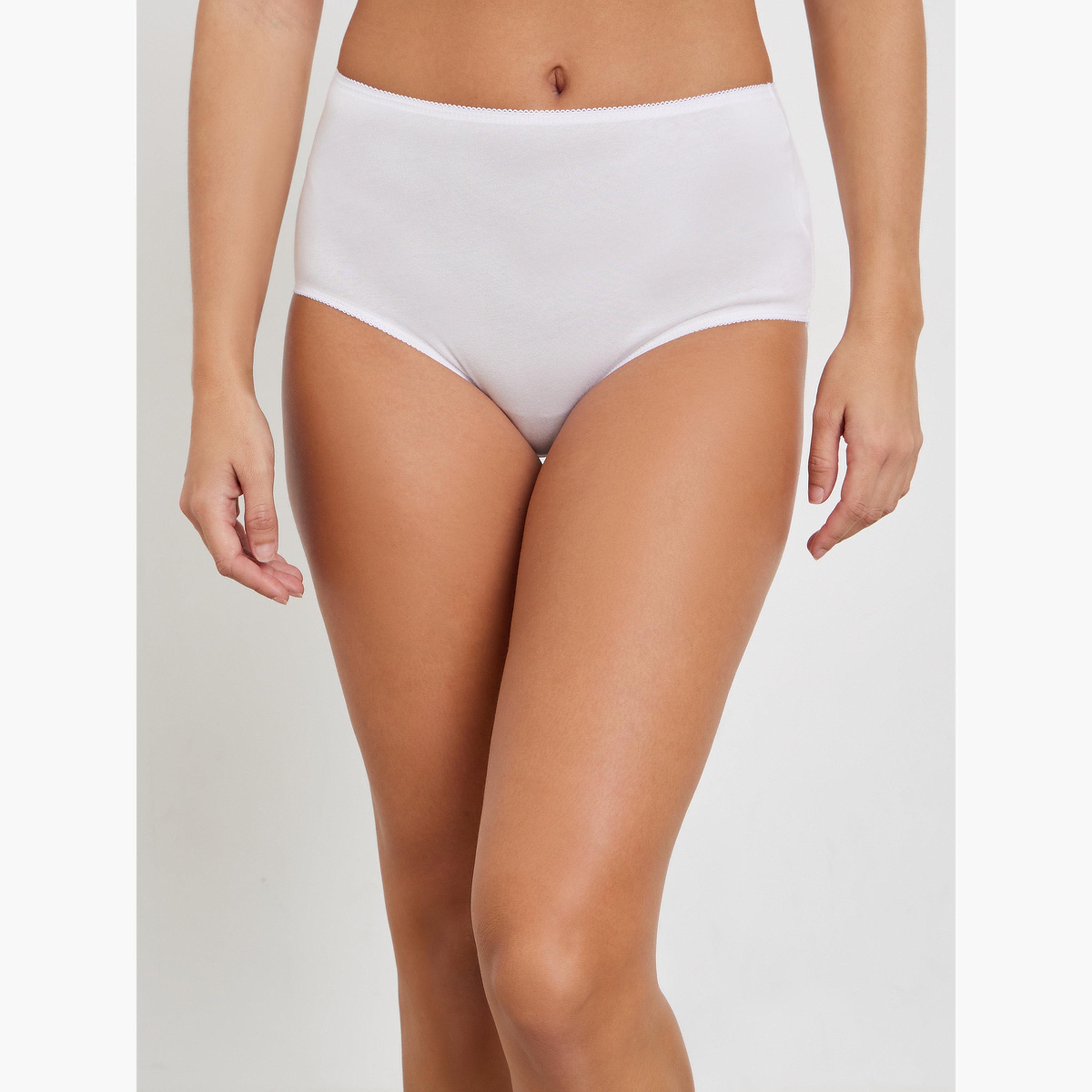 ستايلي - مجموعة نسائية من 5 قطع - سراويل داخلية كاملة من القطن سادة-women-clothing-lingerie-panties-image-2