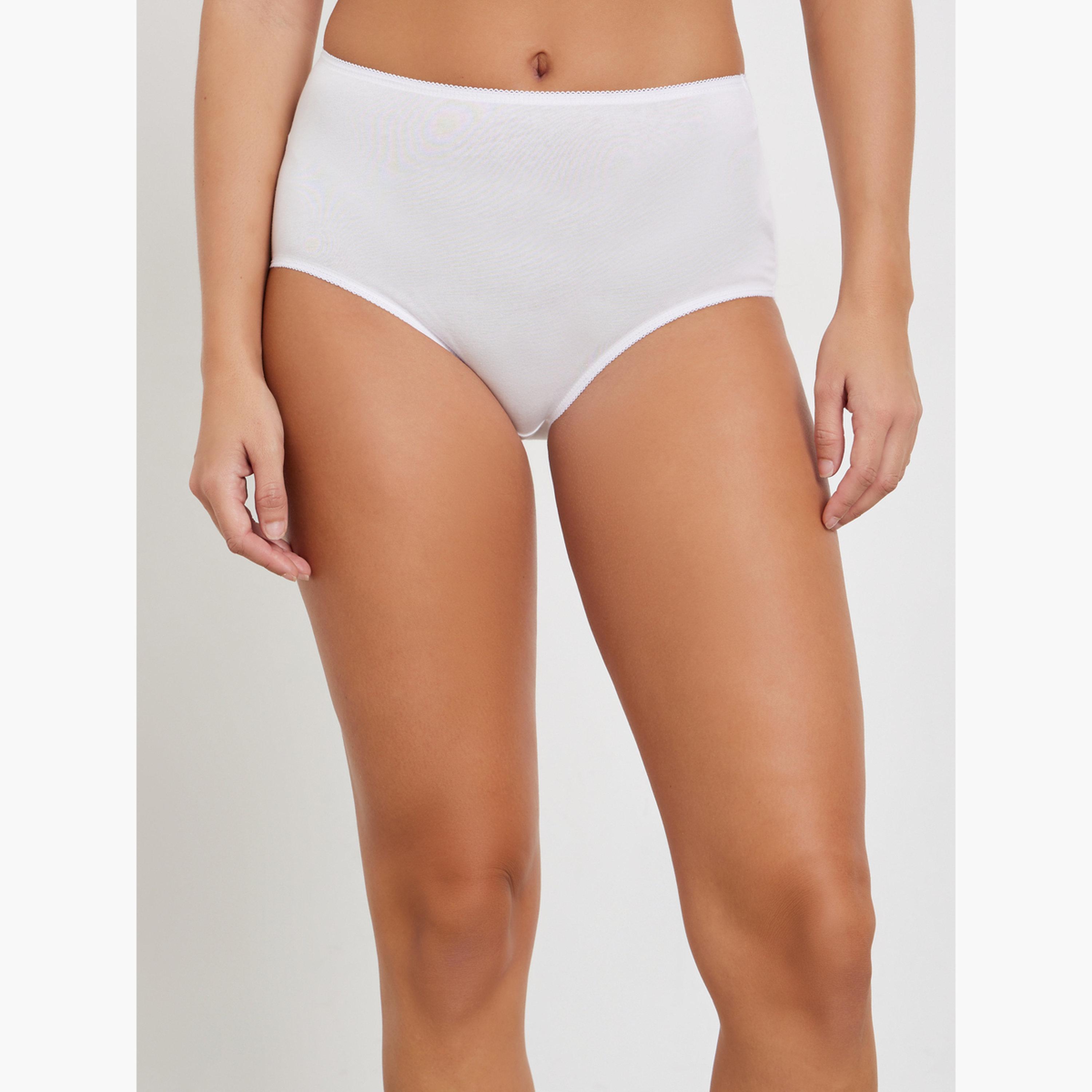 ستايلي - مجموعة نسائية من 5 قطع - سراويل داخلية كاملة من القطن سادة-women-clothing-lingerie-panties-image-4