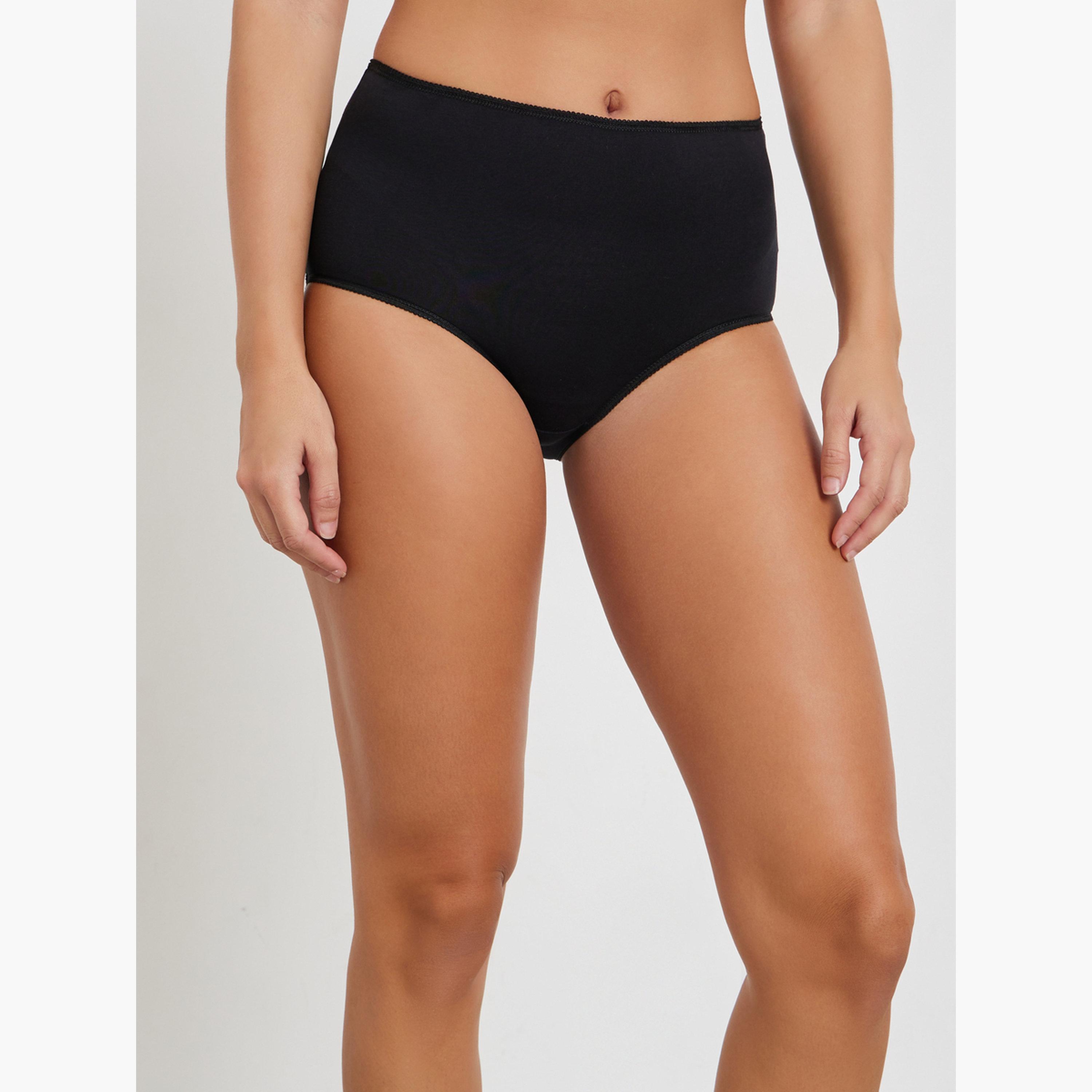 ستايلي - مجموعة نسائية من 5 قطع - سراويل داخلية كاملة من القطن سادة-women-clothing-lingerie-panties-image-6