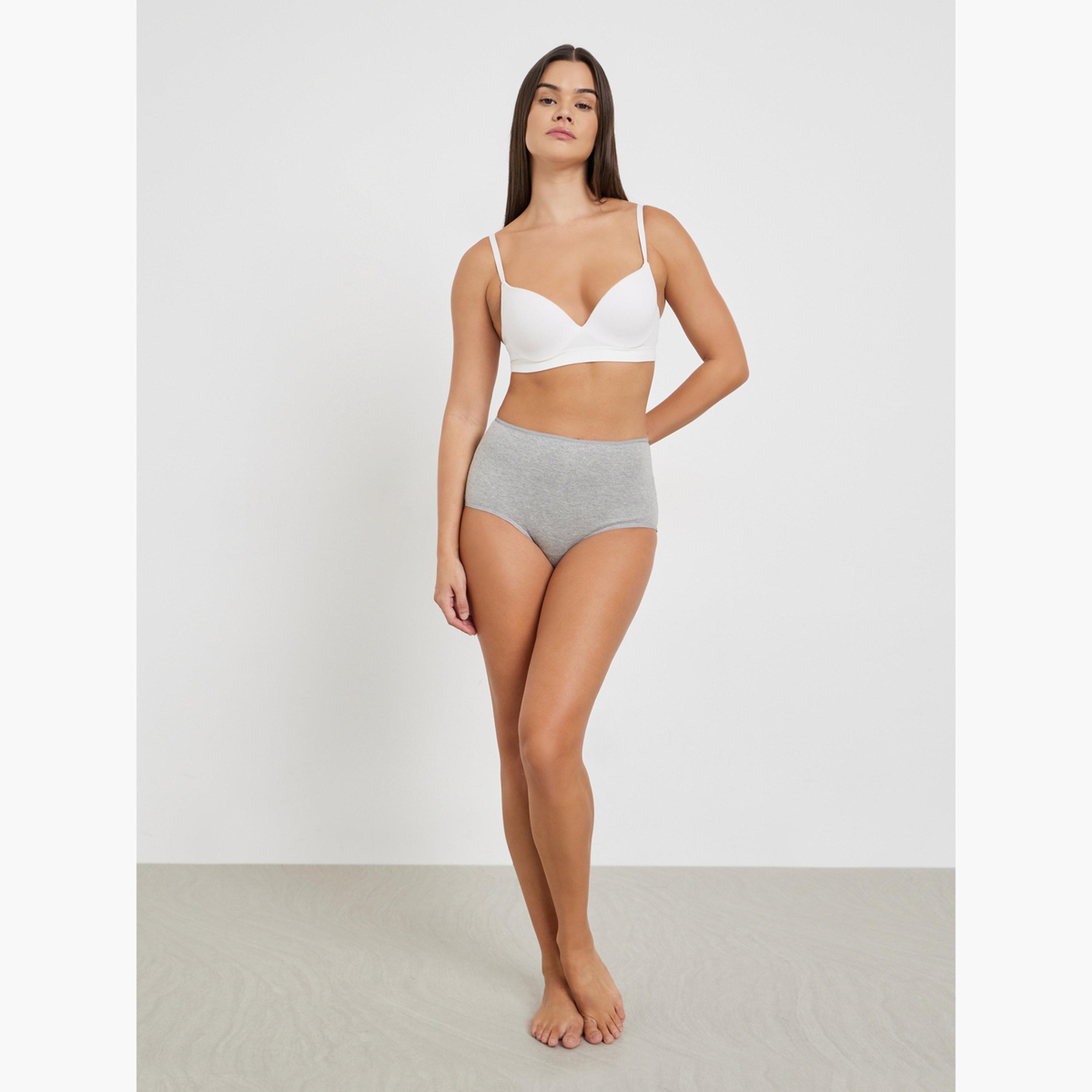 Styli Pack of 5 - Cotton Solid Full Briefs-women-clothing-lingerie-panties-image-2