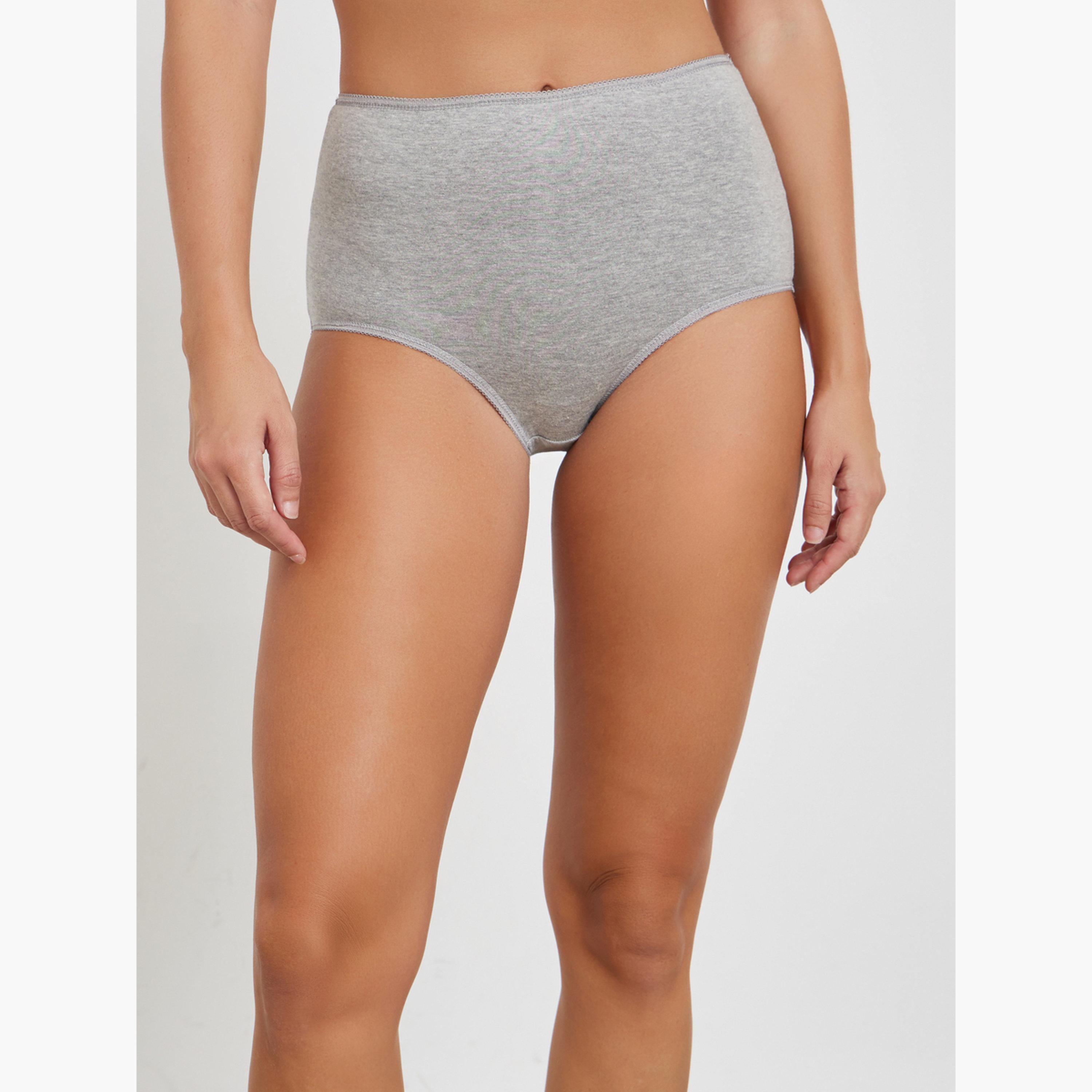 Styli Pack of 5 - Cotton Solid Full Briefs-women-clothing-lingerie-panties-image-3
