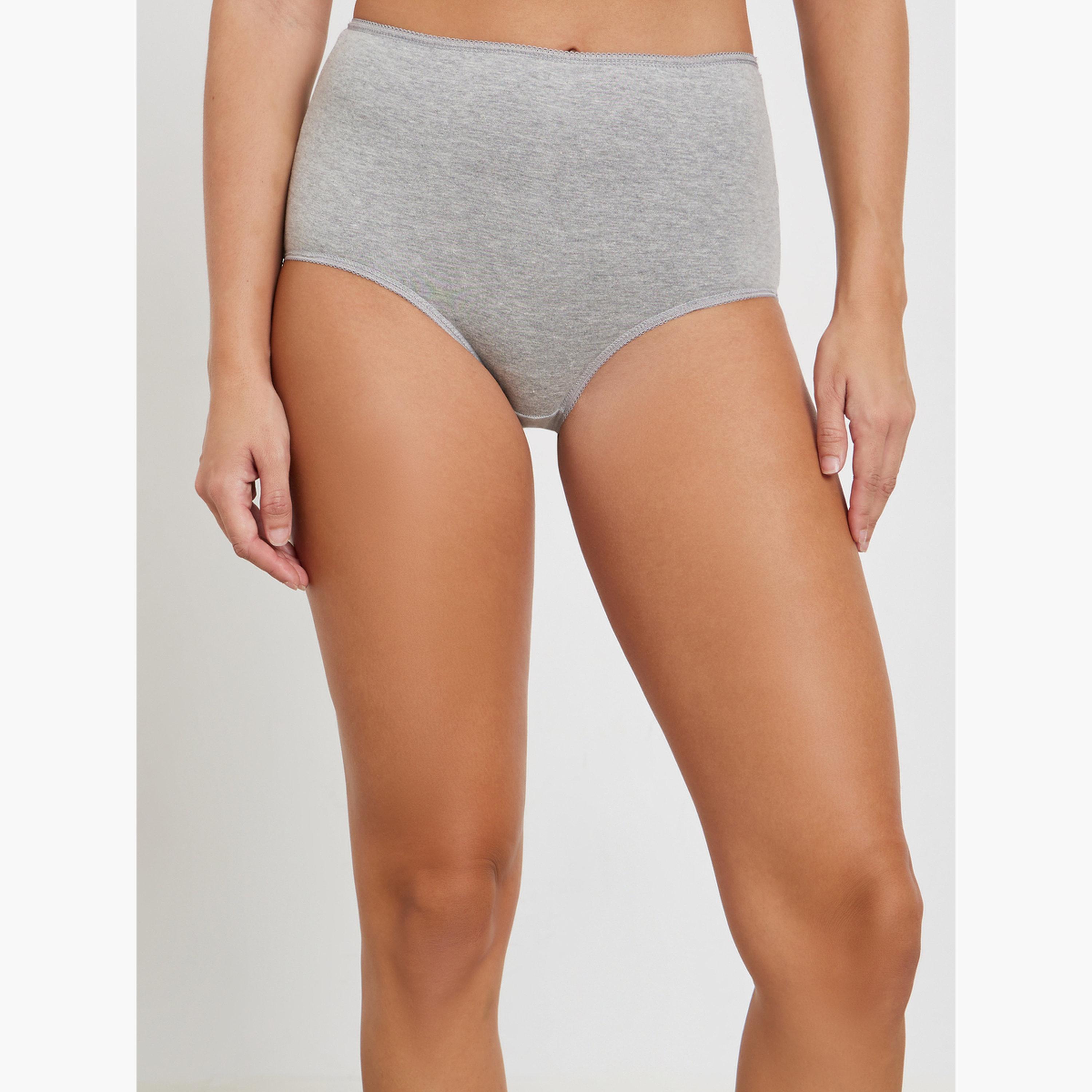 Styli Pack of 5 - Cotton Solid Full Briefs-women-clothing-lingerie-panties-image-4
