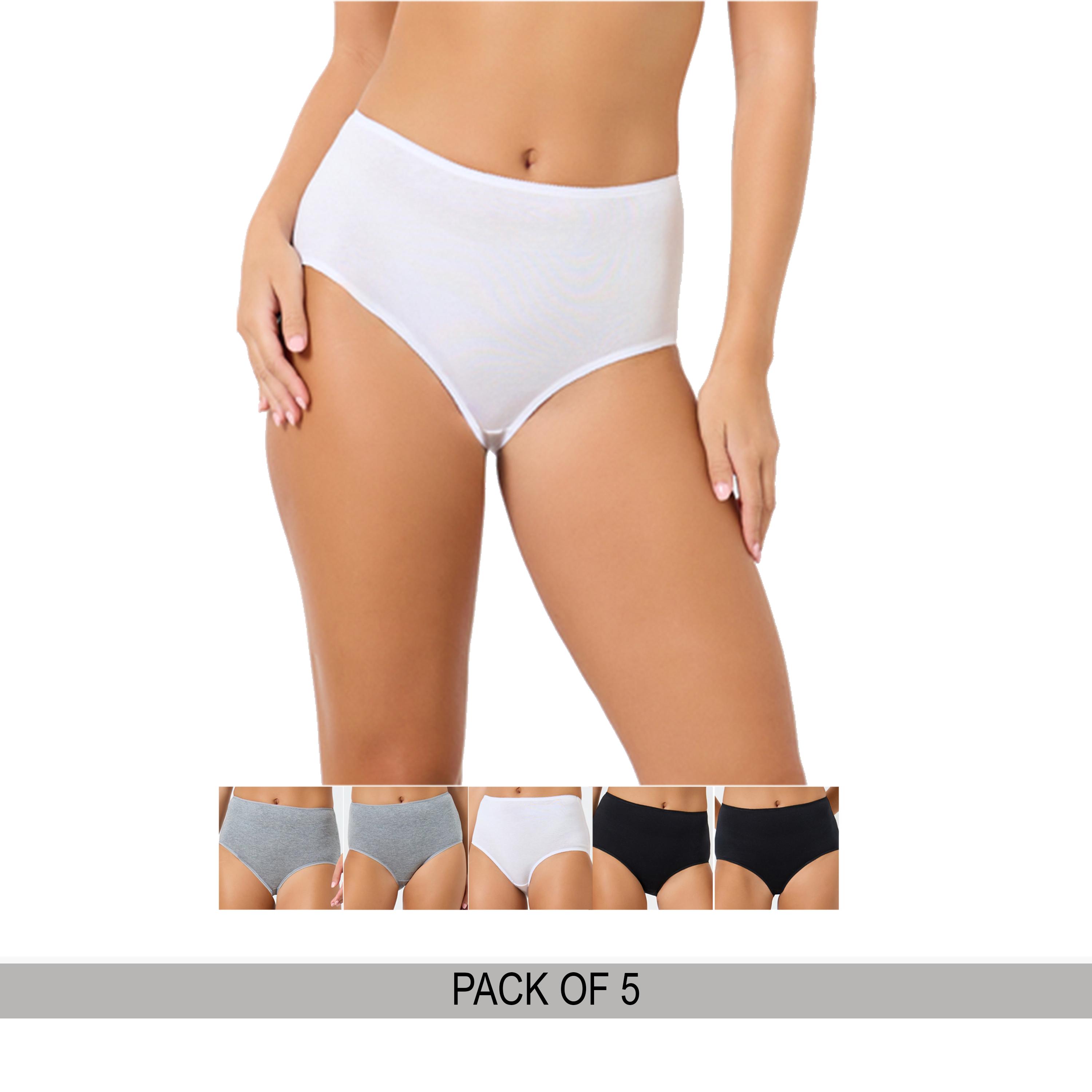 Styli Pack of 5 - Cotton Solid Full Briefs-women-clothing-lingerie-panties-image-1