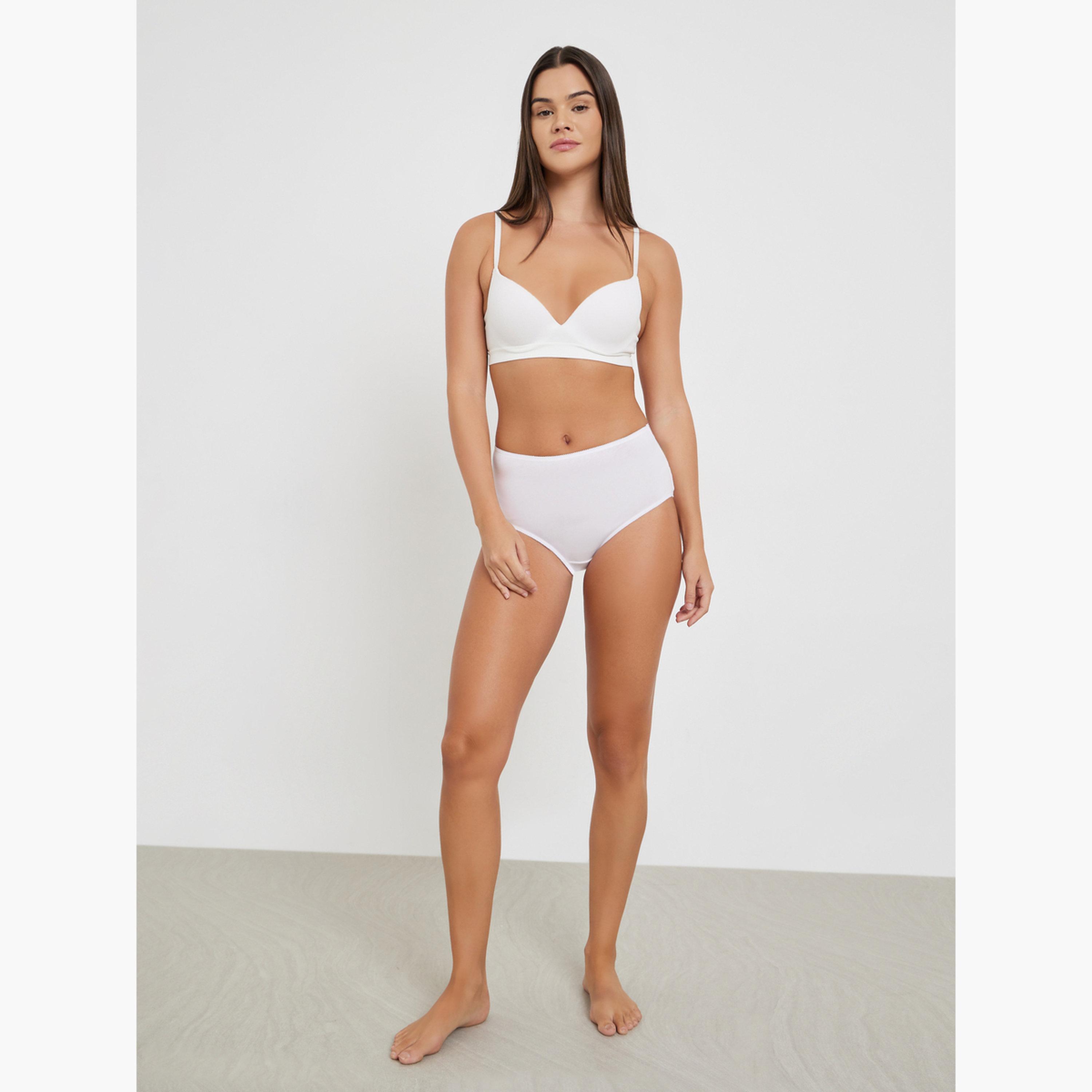 Styli Pack of 5 - Cotton Solid Full Briefs-women-clothing-lingerie-panties-image-2