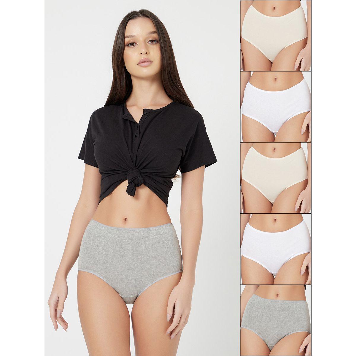 Styli Pack of 5 - Cotton Solid Full Brief-women-clothing-lingerie-panties-image-1