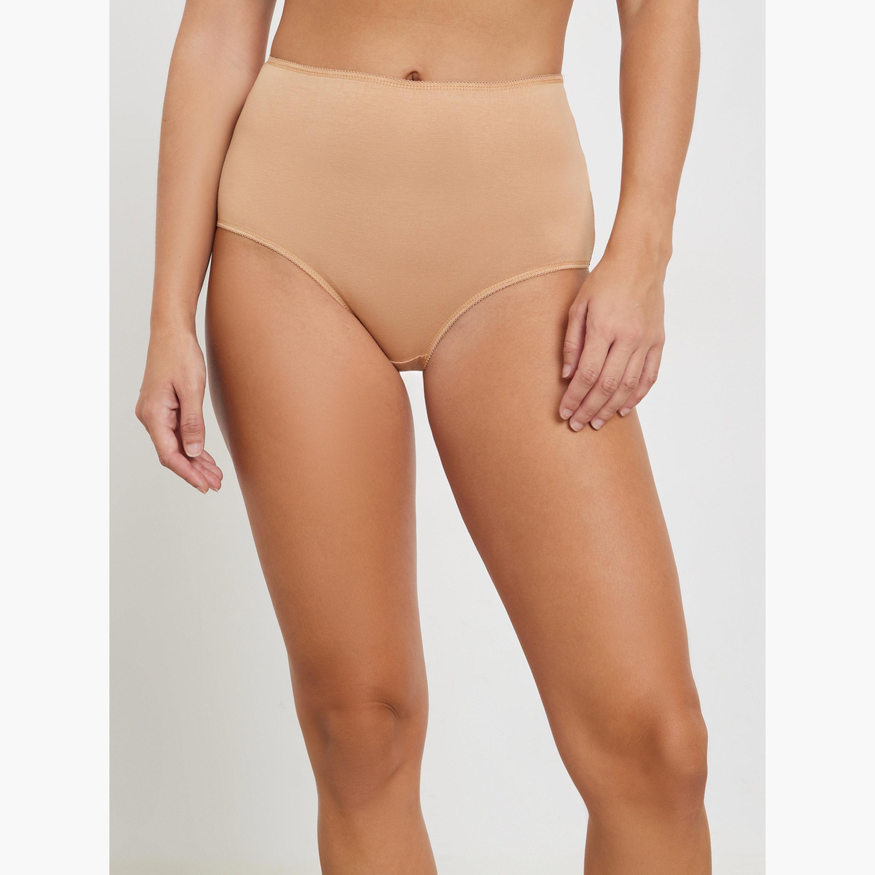 Styli Pack of 5 - Cotton Solid Full Briefs-women-clothing-lingerie-panties-image-3