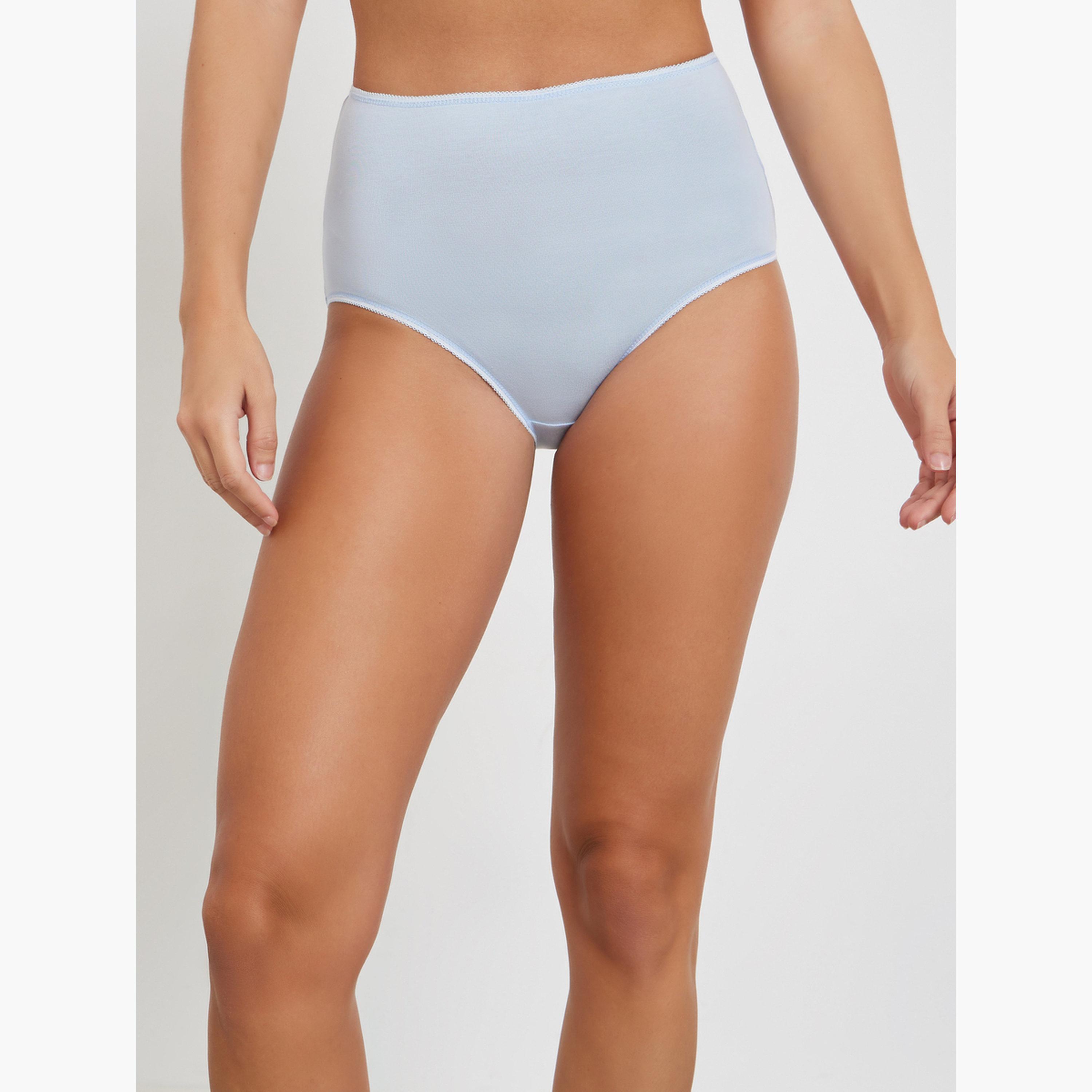 ستايلي - مجموعة نسائية من 5 قطع - سراويل داخلية كاملة من القطن سادة-women-clothing-lingerie-panties-image-3
