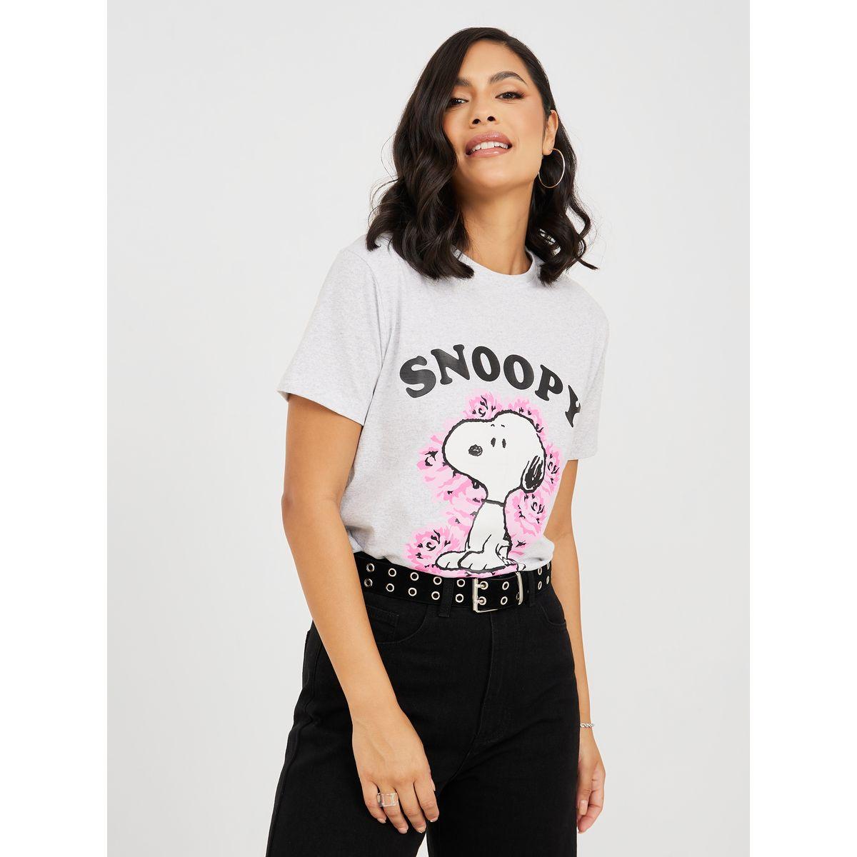 Styli Regular Fit Floral Snoopy Graphic T-Shirt-women-clothing-tshirts-image-1