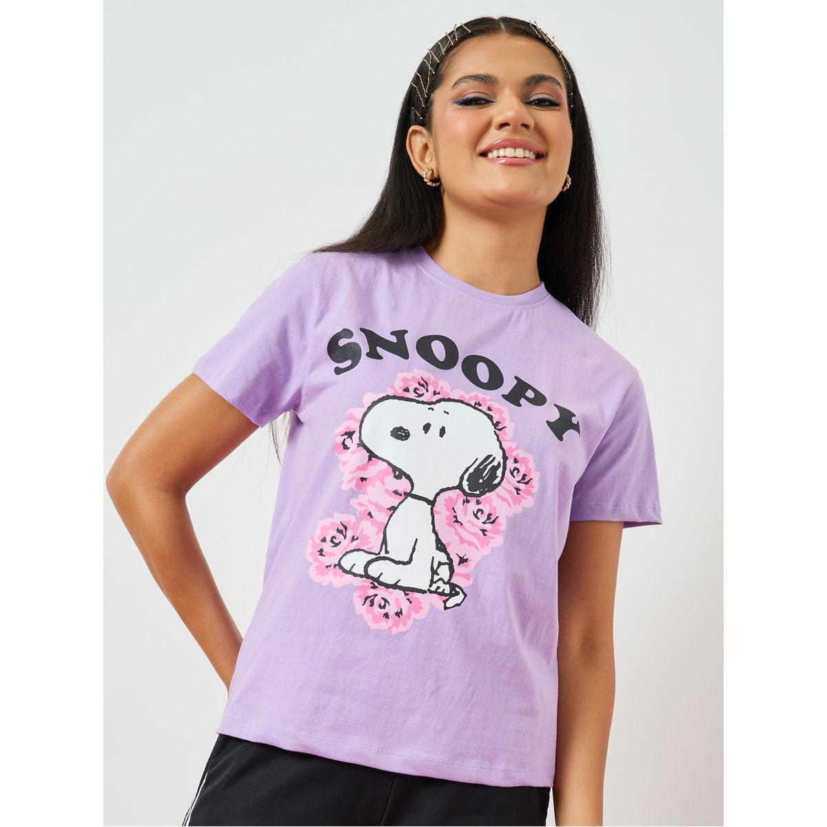 Styli Regular Fit Floral Snoopy Graphic T-Shirt-women-clothing-tshirts-image-3
