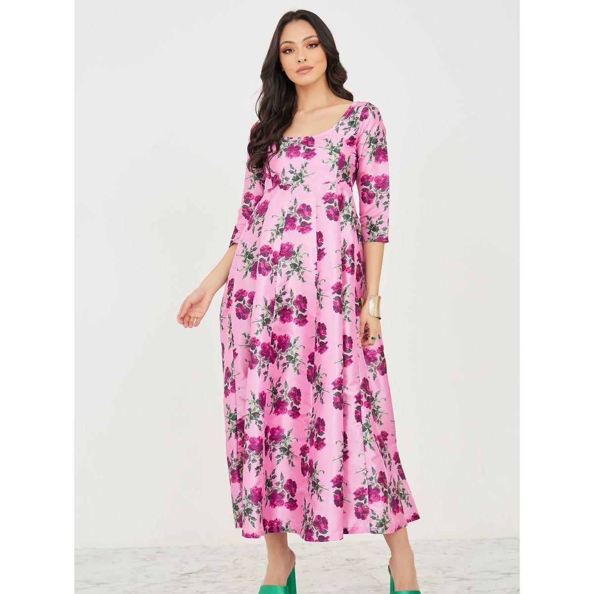 فستان ميدي مطبع بالكامل بزهور-women-clothing-dresses-image-1