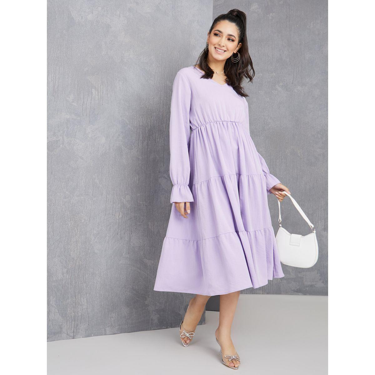 Styli V Neck Tiered Midi Dress-women-clothing-dresses-image-1