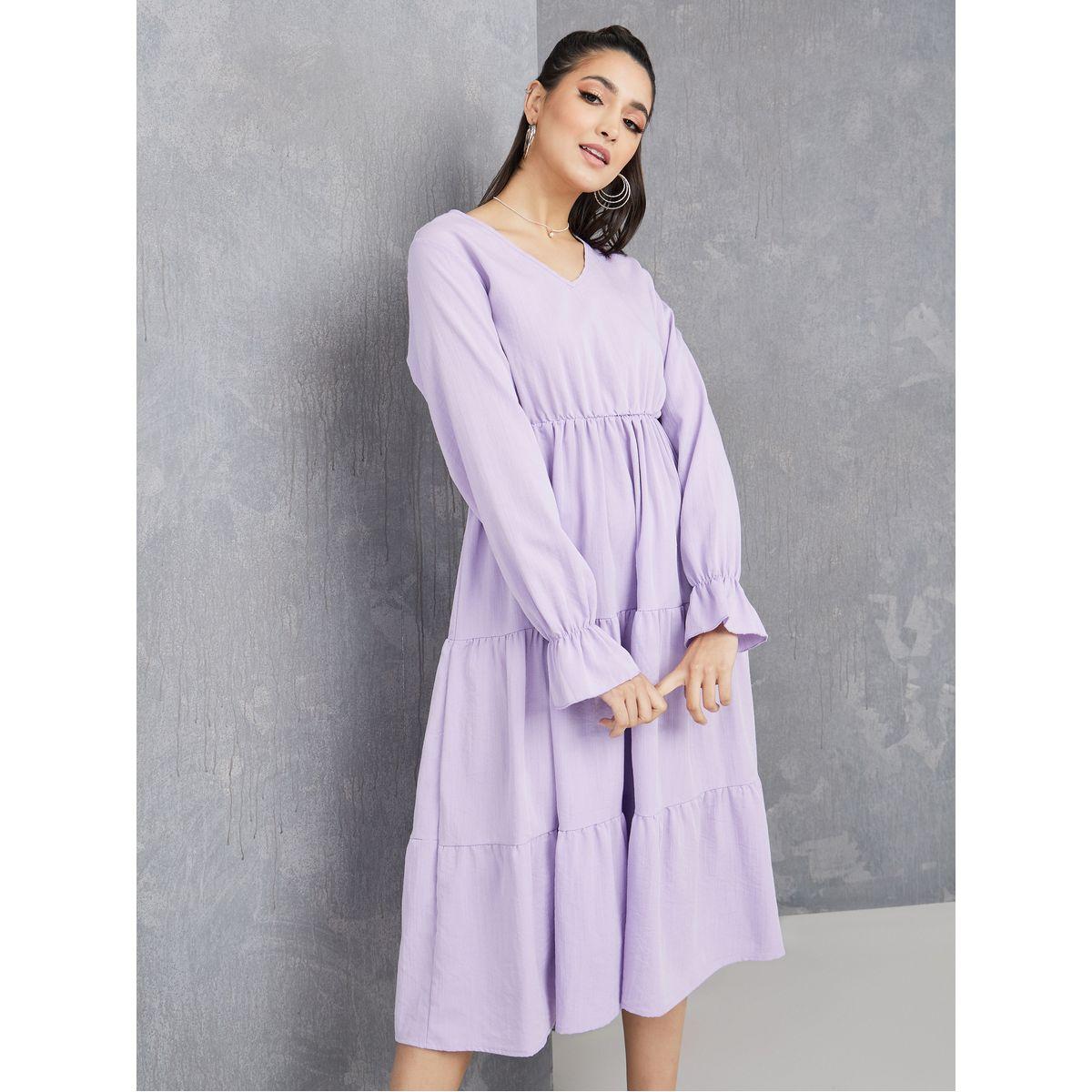 Styli V Neck Tiered Midi Dress-women-clothing-dresses-image-2