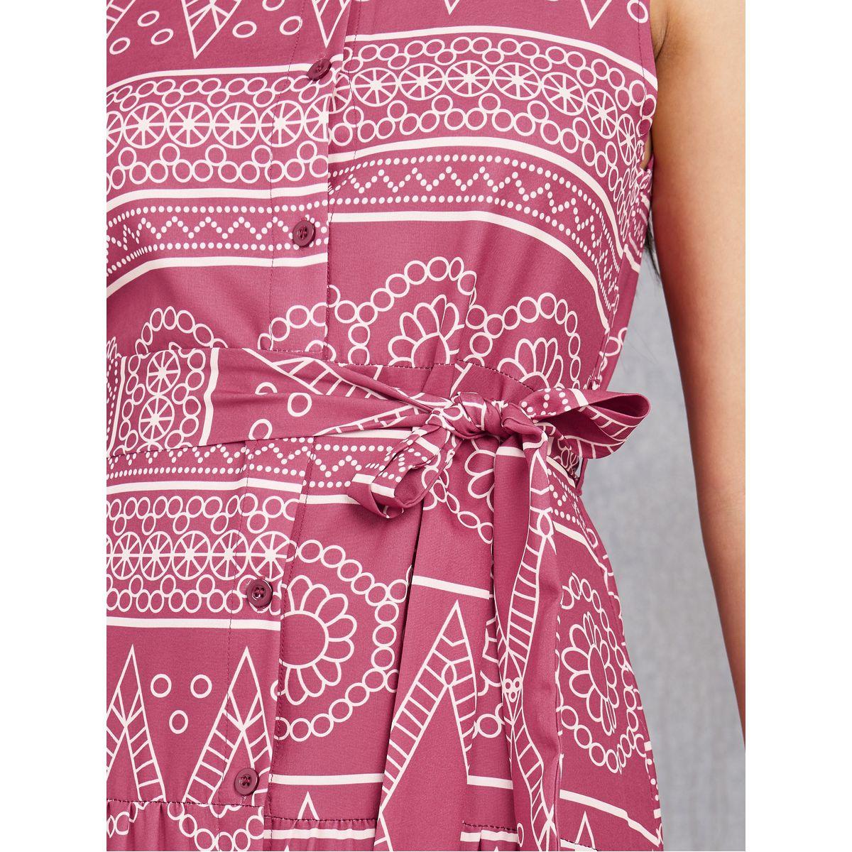 Styli Geo Print Collared Sleeveless Midi Dress-women-clothing-dresses-image-3
