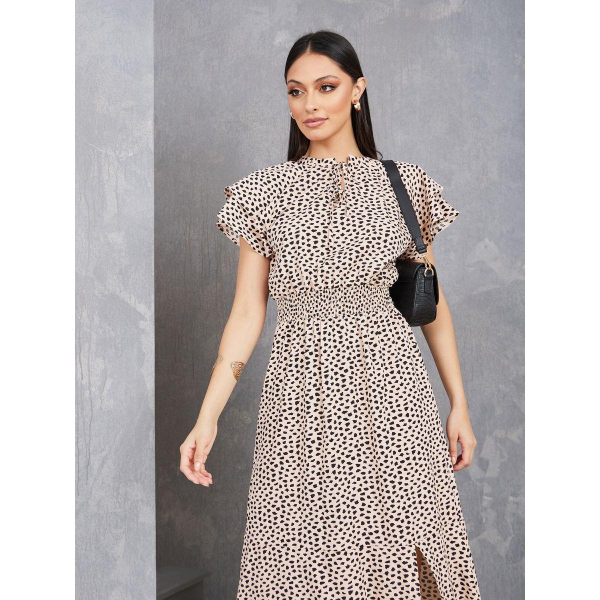 Styli Animal Print Maxi Dress with Flounce Sleeve-women-clothing-dresses-image-2