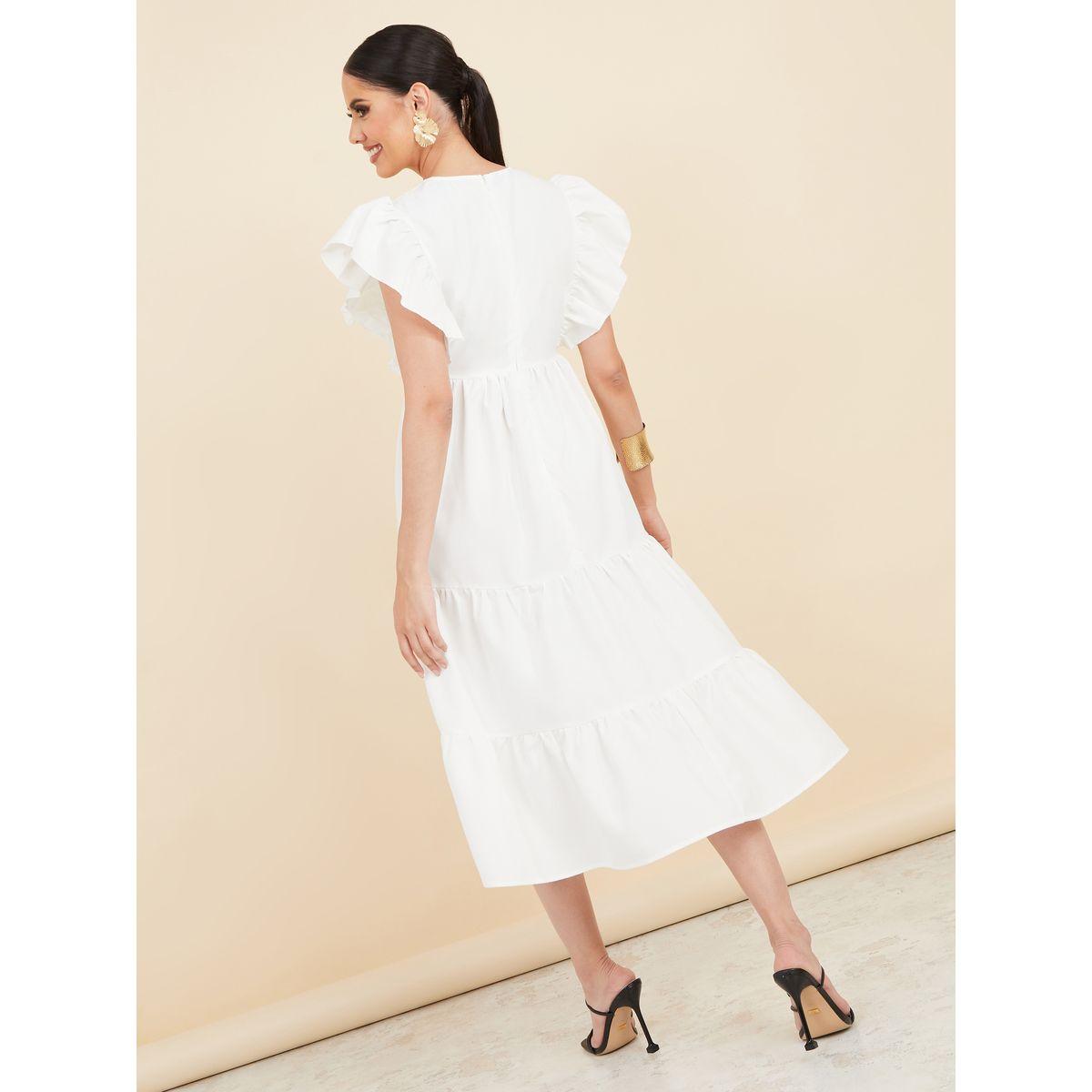 Styli Ruffle Sleeves Tiered Midi Dress-women-clothing-dresses-image-4